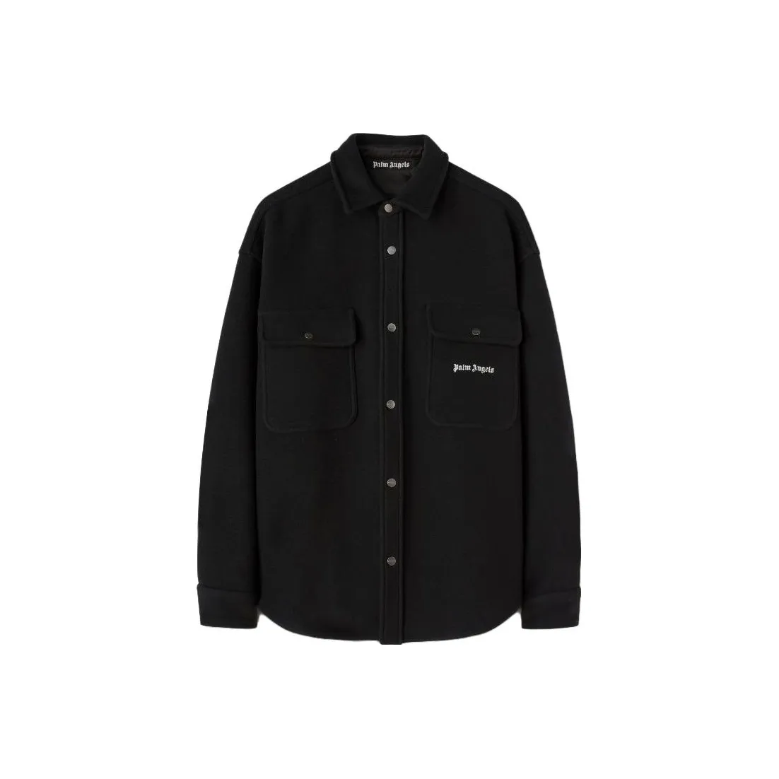 PALM ANGELS Logo Embroidered Twill Overshirt