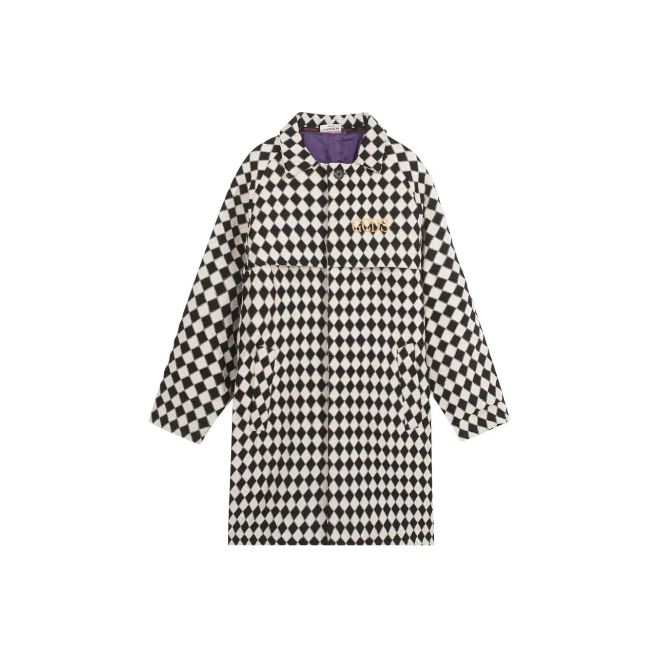 GCDS Черно-белая клетка Мужское пальто