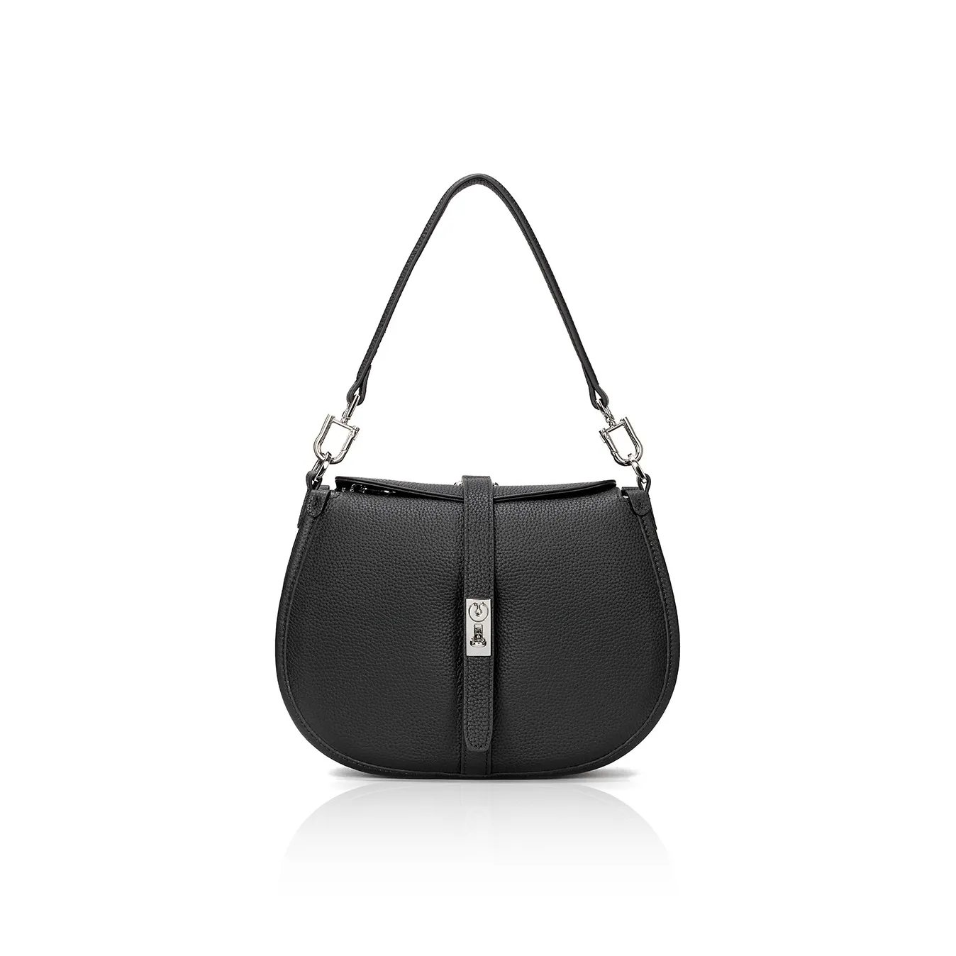 Roberta Di Camerino Сумка из коровьей кожи в форме полумесяца сумка через плечо женская черная бежевая