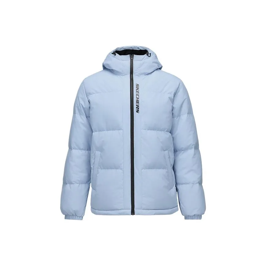 Skechers Sports Alliance Series Пуховик Мужской Светло-Серый Синий
