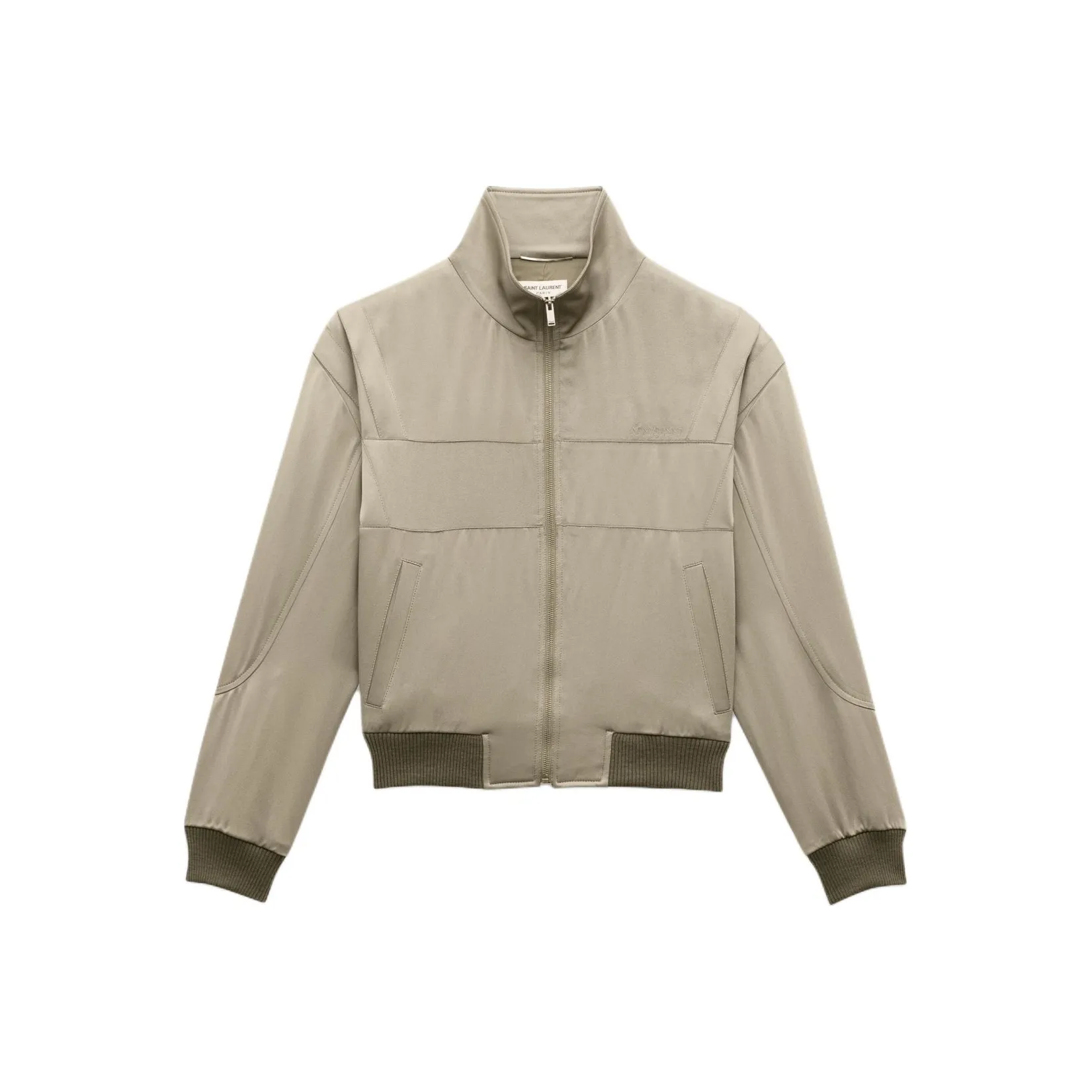 SAINT LAURENT Zip Up High Neck Teddy Jacket