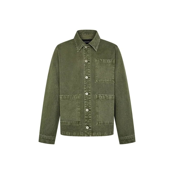 URBAN REVIVO Denim Куртка Мужская Серый Зеленый