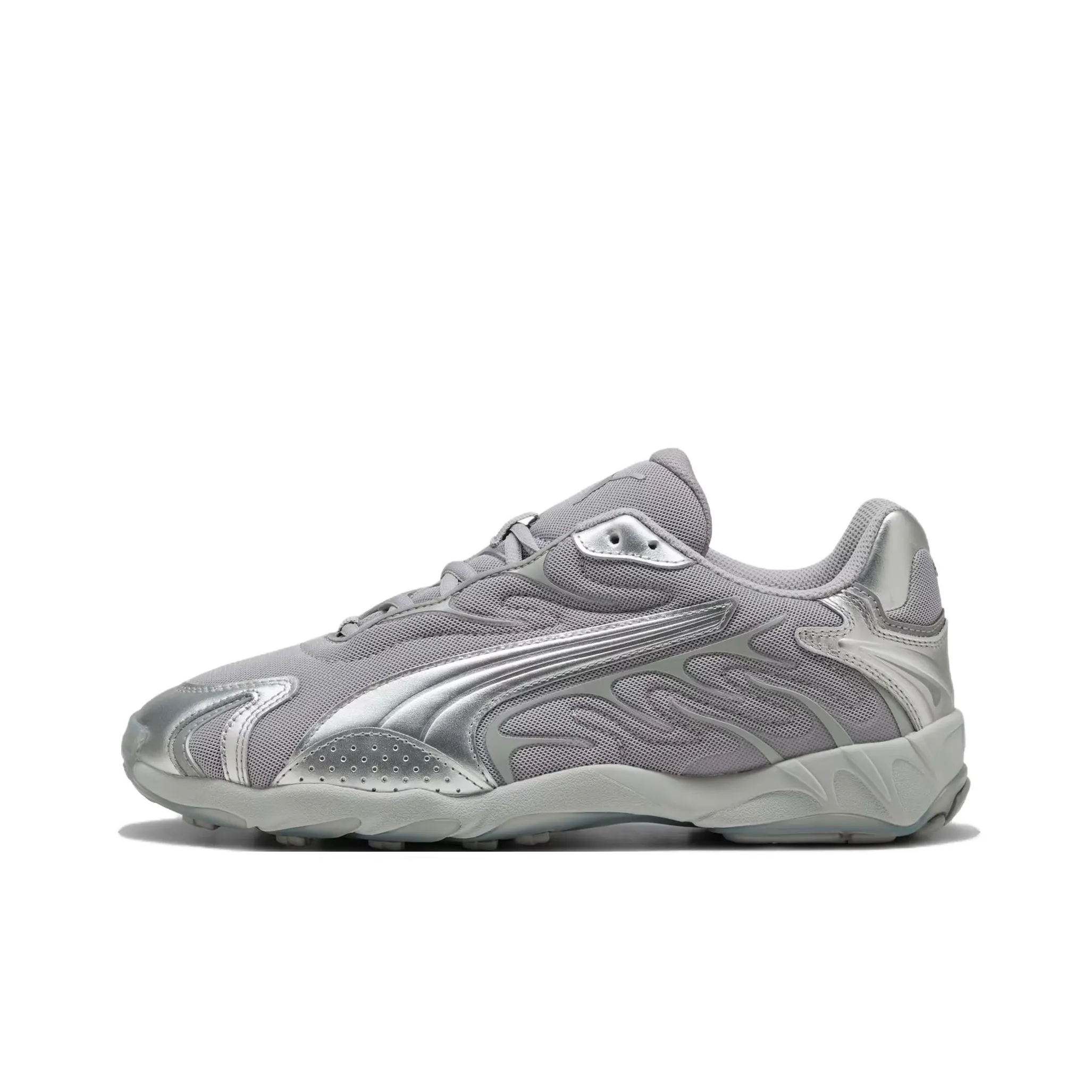 PUMA Inhale Slip-resistant Abrasion-resistant Low Top Casual Running Shoes Unisex Silver Gray PUMA Inhale Противоскользящий устойчивый к истиранию низкий топ повседневная беговая обувь унисекс серебристо-серый