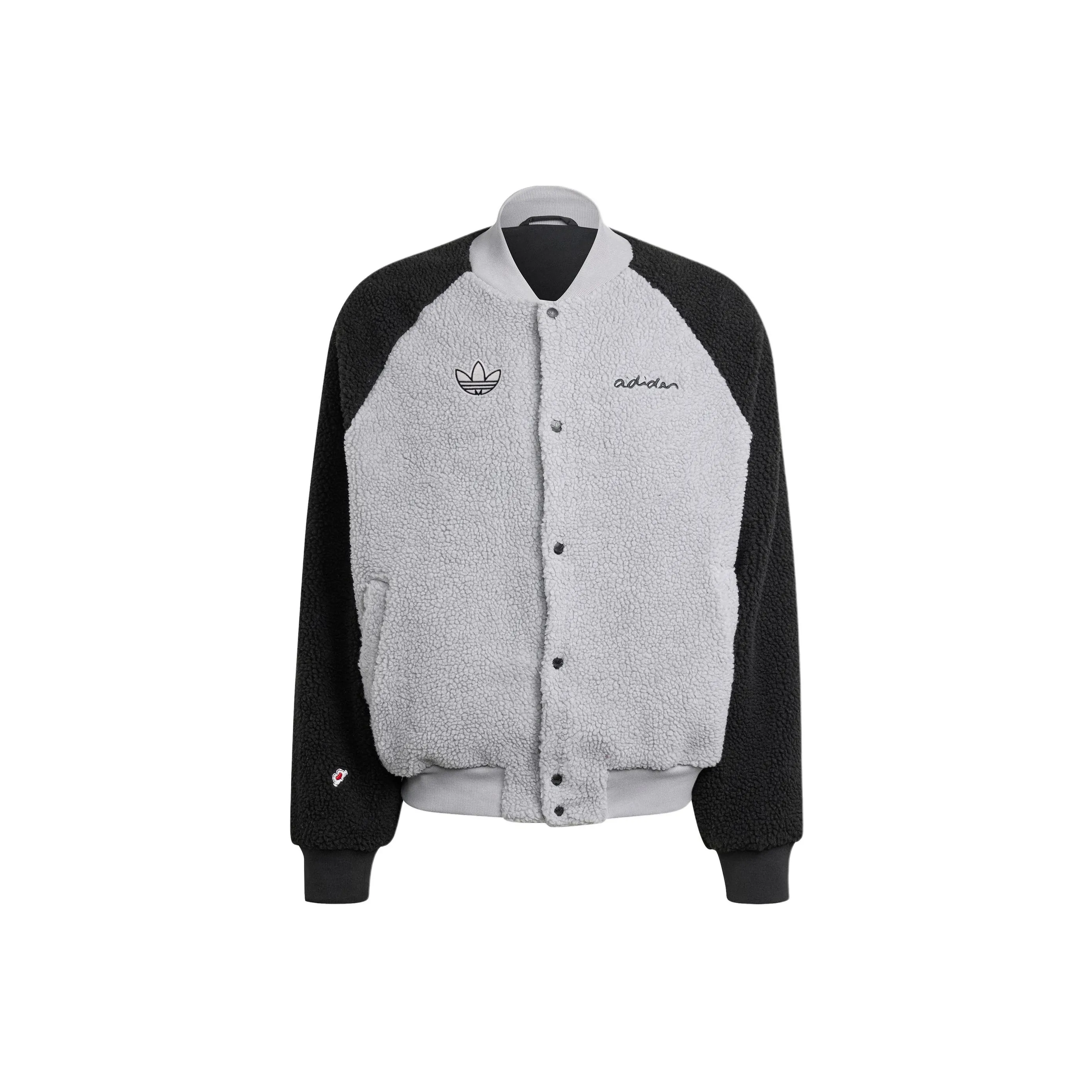 Adidas Originals Mickey Mouse Co brand SS24 Velvet feel Coat Men's Gray