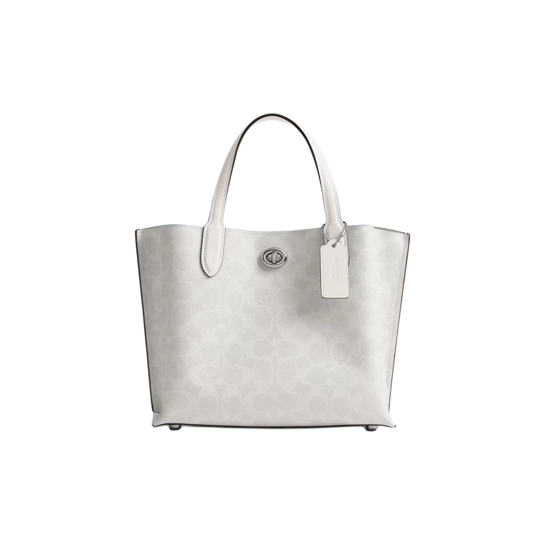 COACH Willow Coated Canvas Tote Bag, Shopping Bag, Shoulder Bag, Crossbody Bag, Handbag Medium Size Women's Chalk White