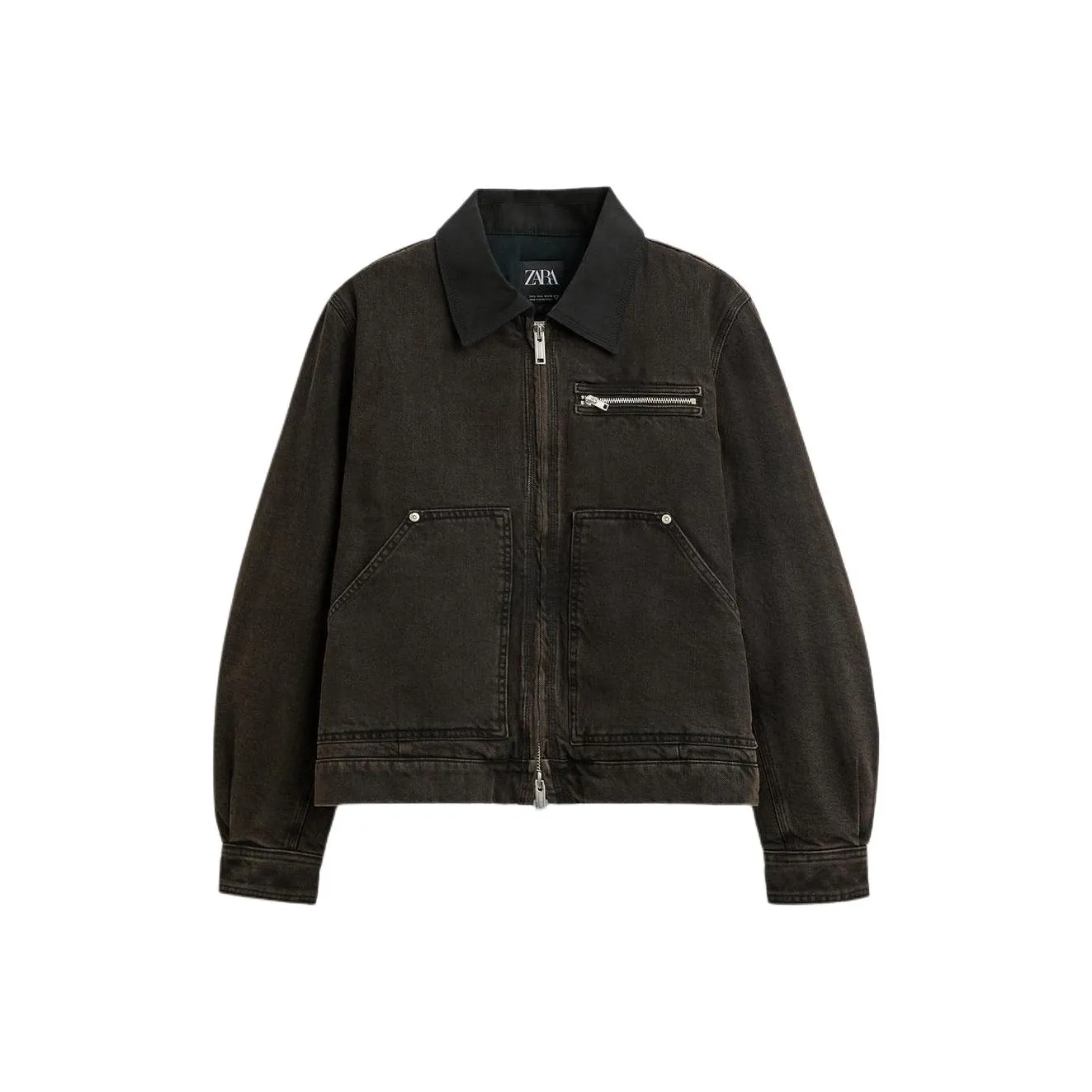 ZARA Denim Jacket Men's Dark Brown