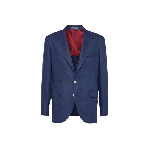 Brunello Cucinelli Синий Мужские офисные костюмы