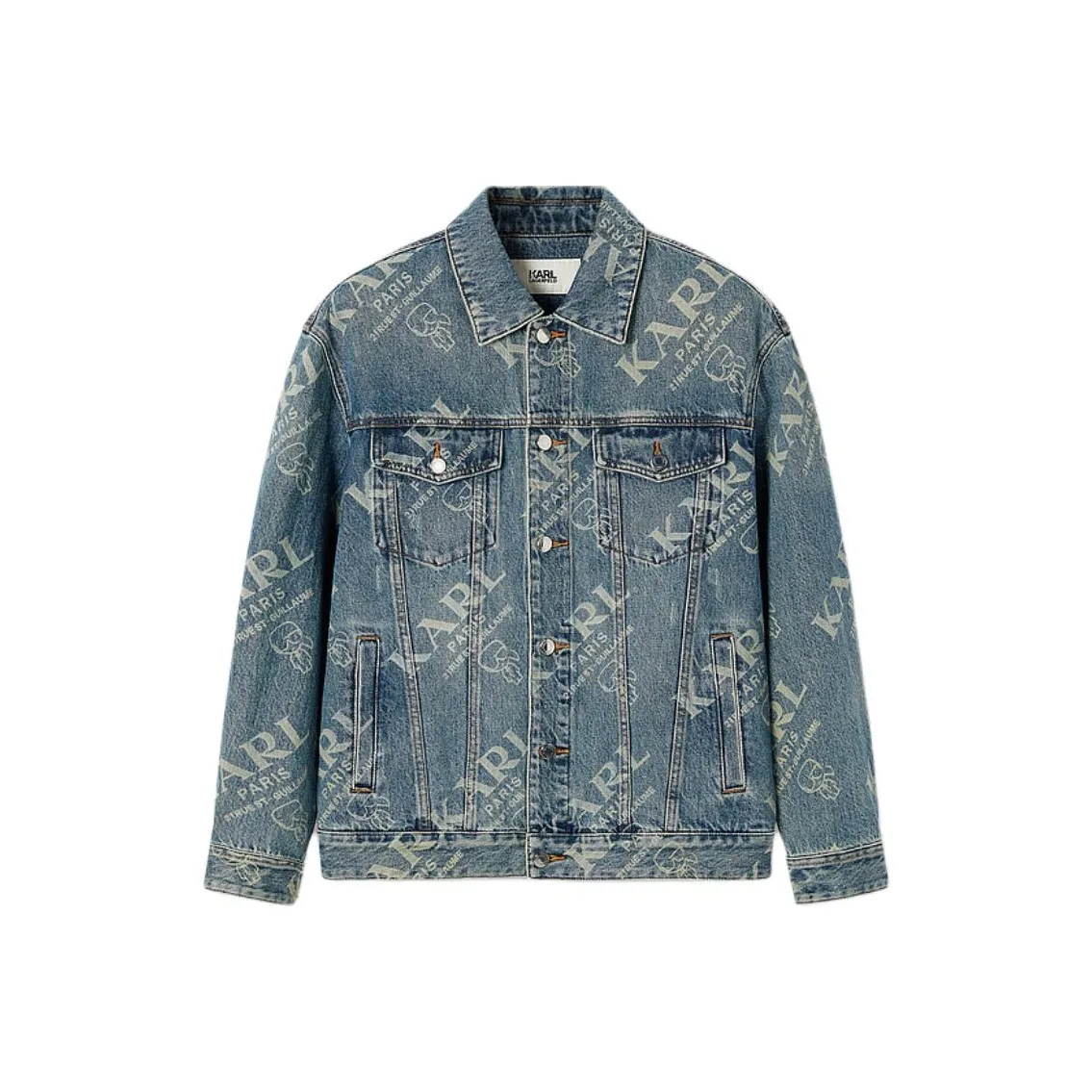 KARL LAGERFELD Denim Jacket Men's Light Blue