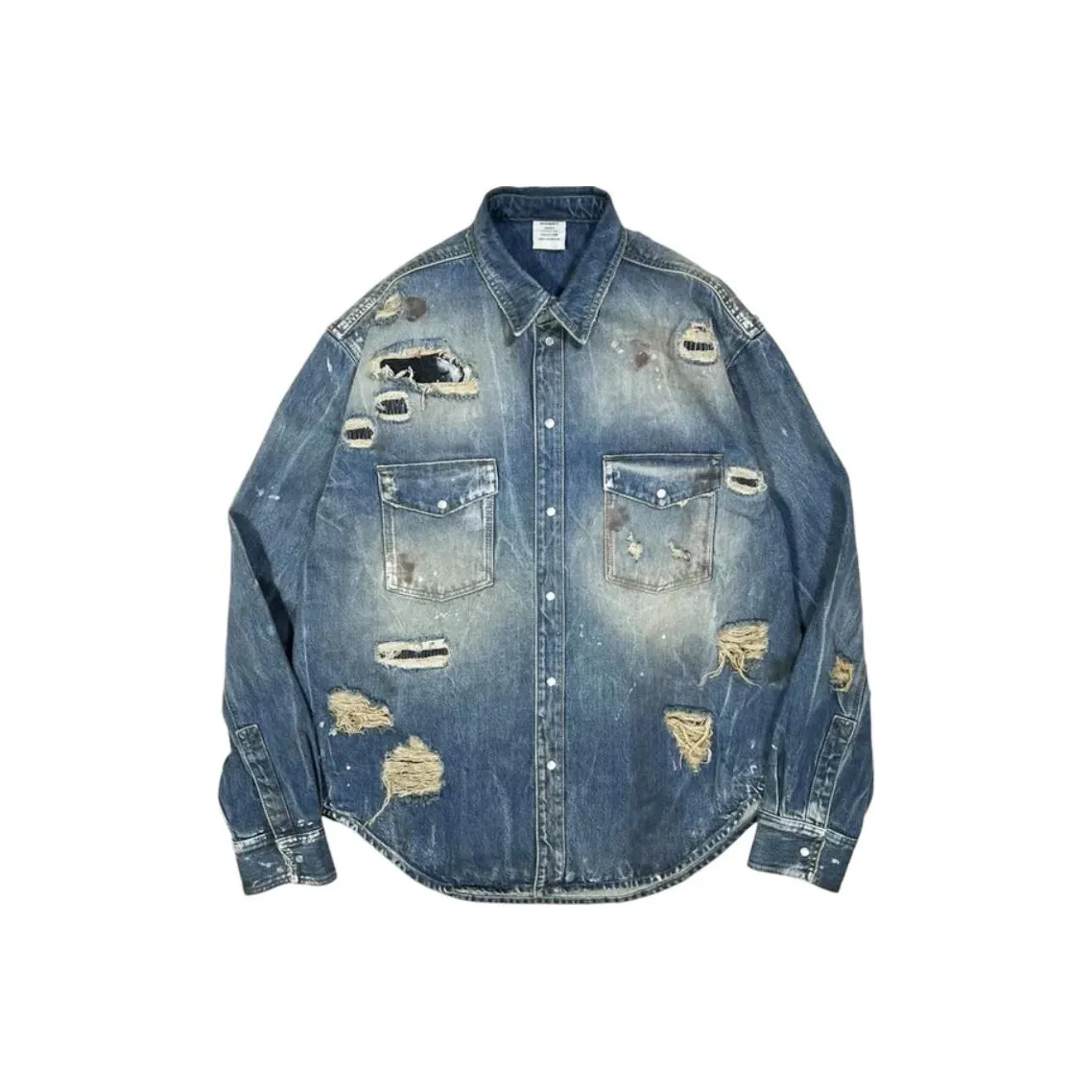 Vetements Trashed Denim Shirt