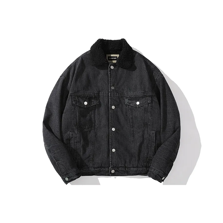 SANSYAS Denim Jacket Unisex Black SANSYAS Деним Куртка Унисекс Черный