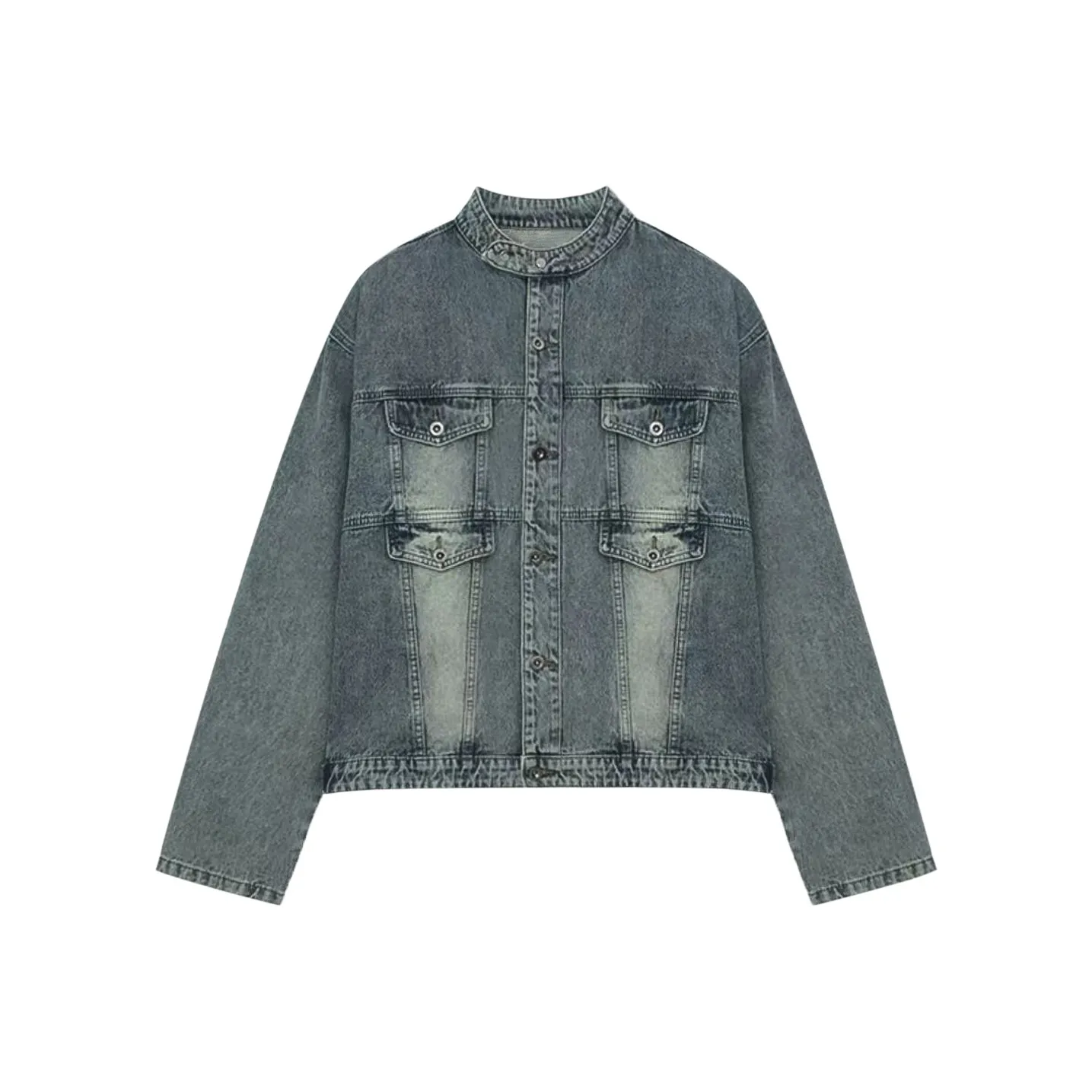 WILD LEADER Denim Jacket Unisex Blue WILD LEADER Деним Куртка Унисекс Синий