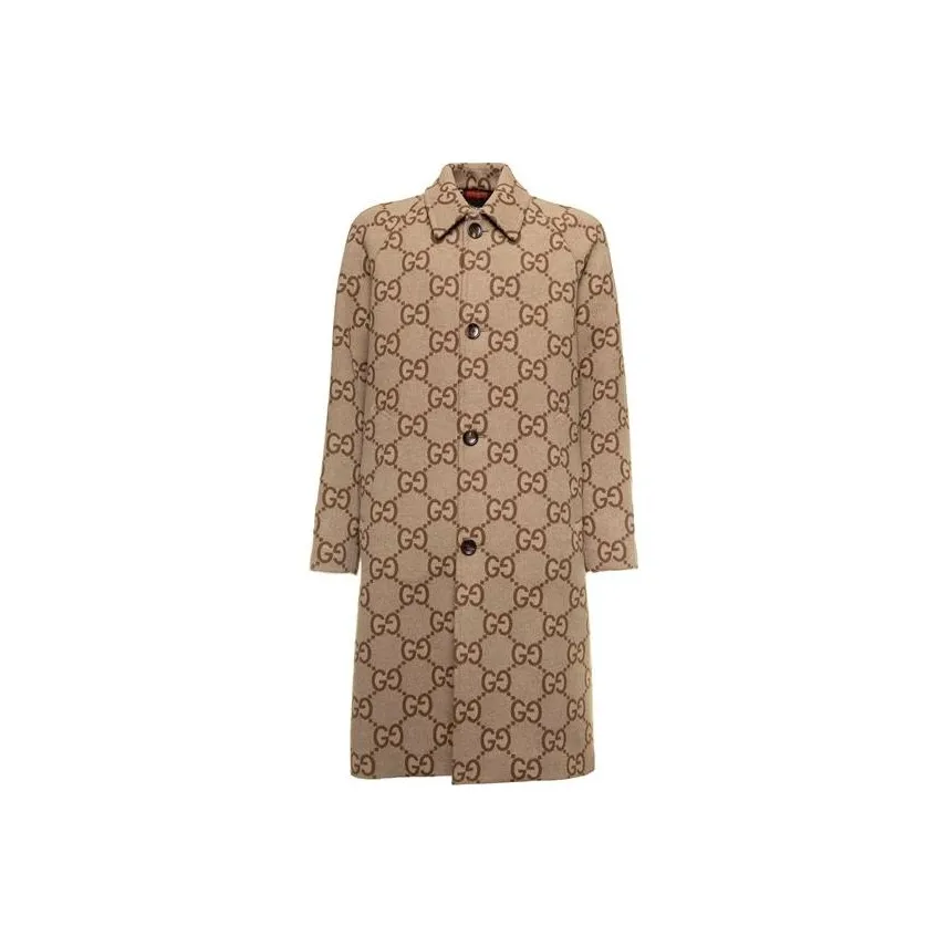 GUCCI Jumbo Gg Canvas Wool Car Coat