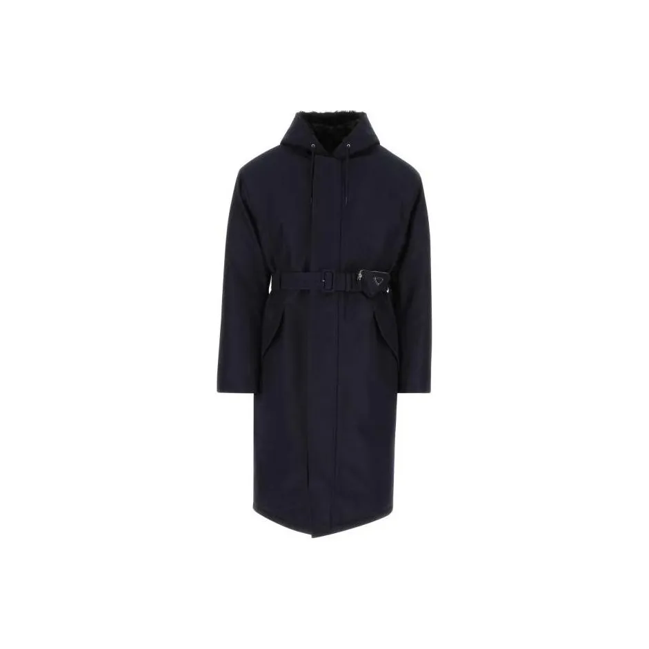 PRADA Coats Men's Dark Blue