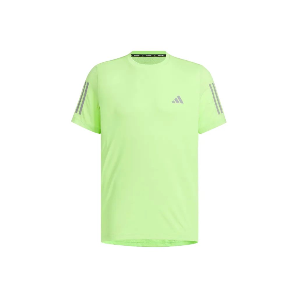 Adidas OWN THE RUN SS25 T-Shirt Мужской Pulse SOUR Оранжевый Зеленый Темно-серебристый