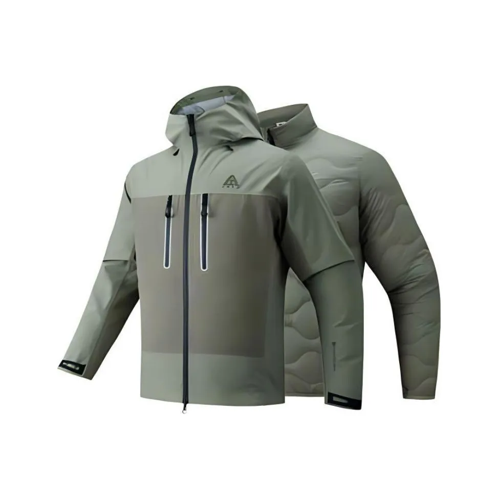 ANTA Водонепроницаемый и Ветрозащитный для сохранения тепла Ветровка Мужская Лесной зеленый Бронза