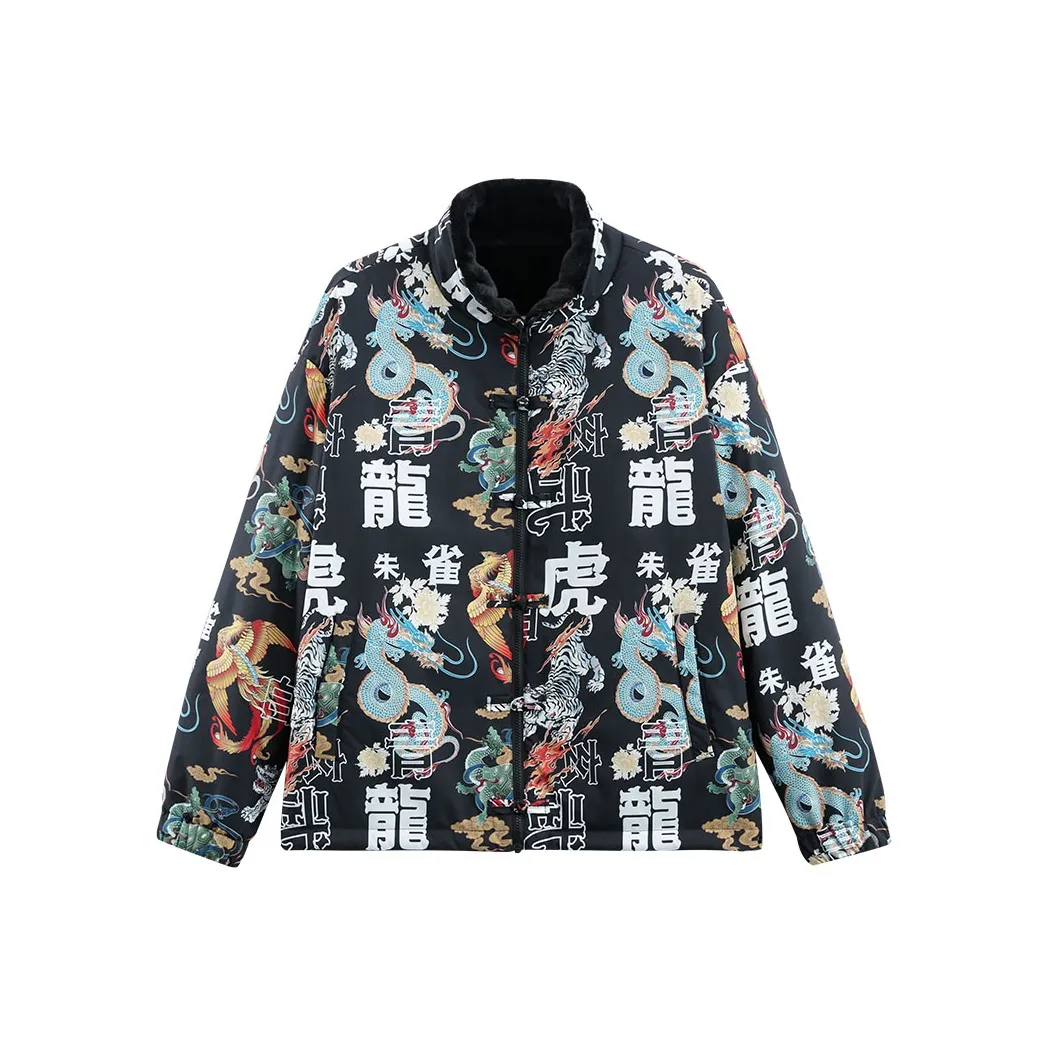 ONIARAI С принтом по всей поверхности воротник-стойка хлопковый пуховик унисекс