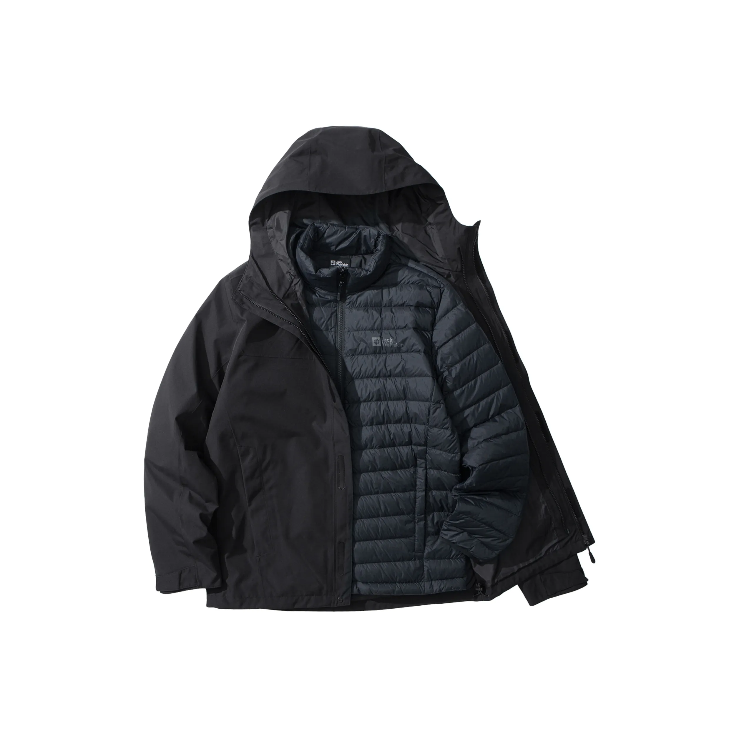 Jack Wolfskin Hiking Outdoor Поход Водонепроницаемый Ветрозащитный Термический Водоотталкивающий 3 в 1 Ветровка Мужская