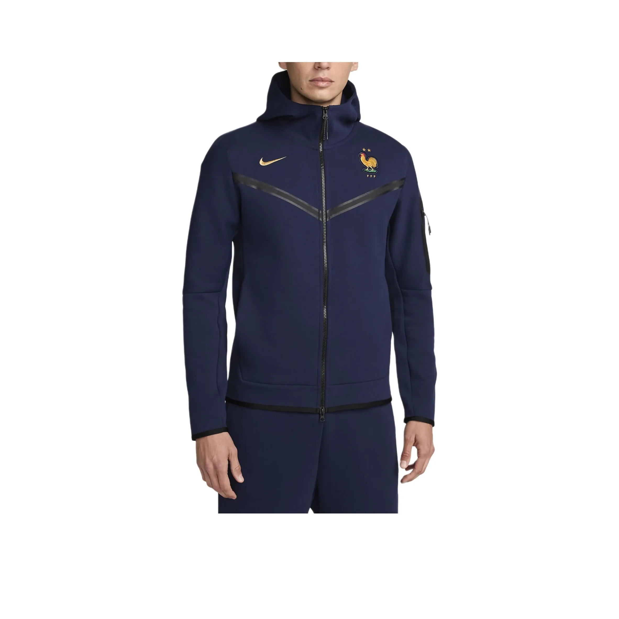 nike FFF Tech Fleece Windrunner Куртки Пальто Мужской Черный Синий Клуб Золотой