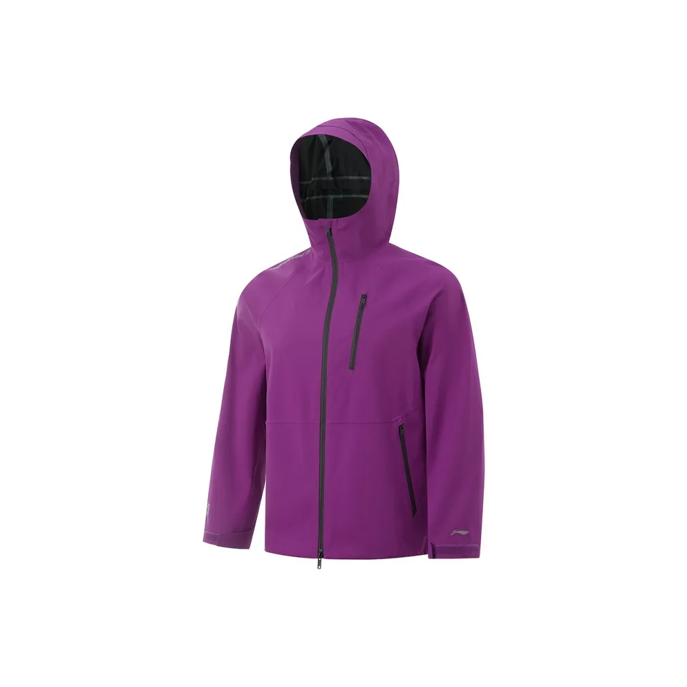 LiNing Waterproof, Windproof, And Rainproof Outdoor Hiking Hard Shell Windbreaker Jacket Unisex Cosmos Purple