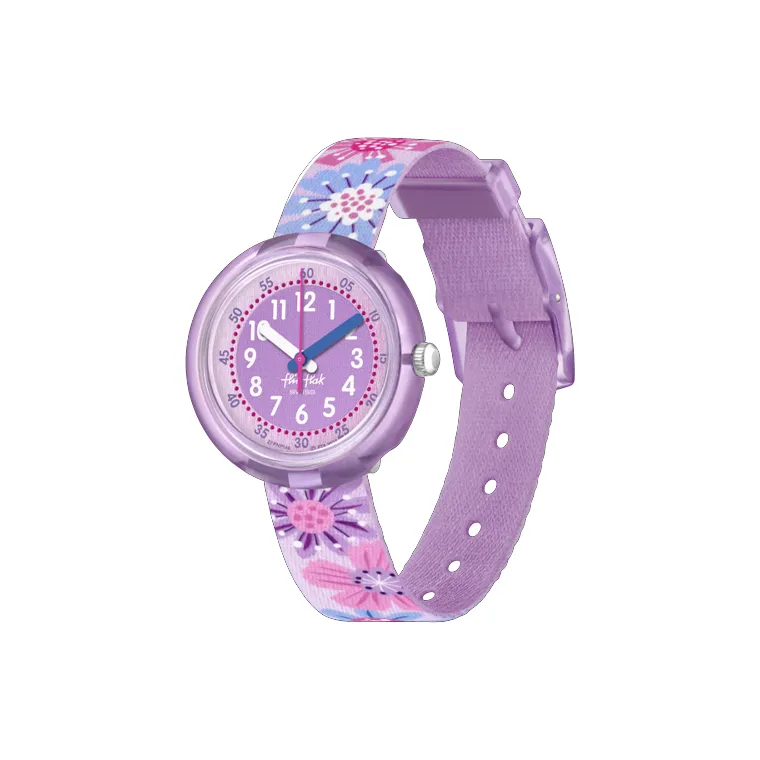 SWATCH Flik Flak Feifei Series Кварцевый механизм Детские часы 35*31,85*10,23 мм Синий циферблат Пластиковый корпус Часы Тканевый ремешок