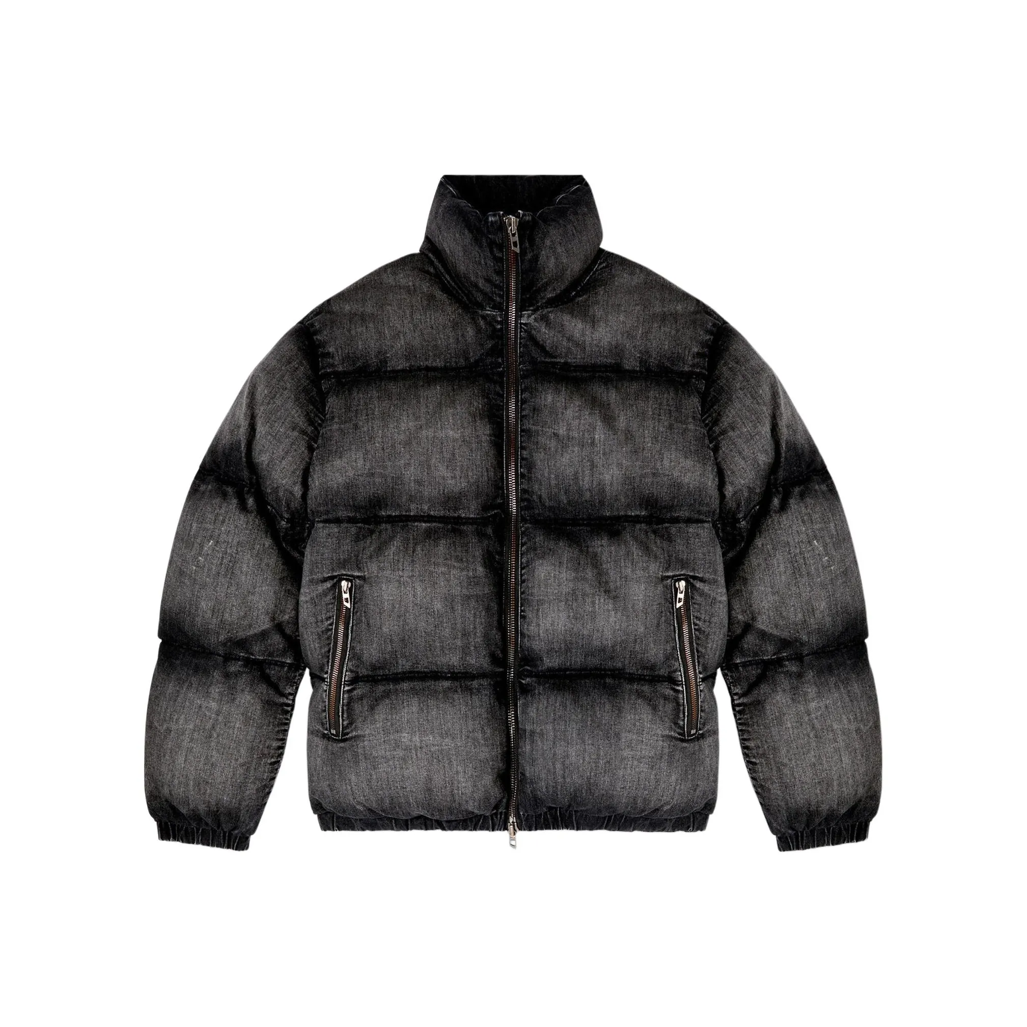 DIESEL Faded Denim Puffer Jacket