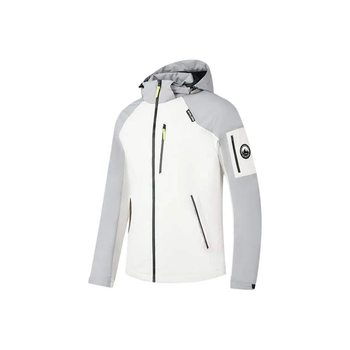 QIAODAN Quick Drying Windproof Breathable Windbreaker Jacket Men's Smoke White/Silent Gray