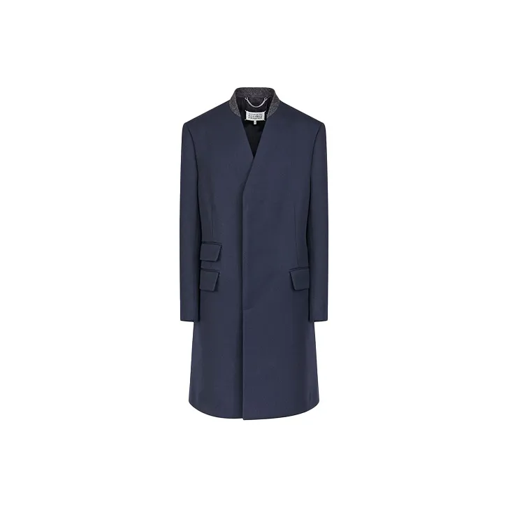 Maison Margiela Collarless Single Breasted Coat