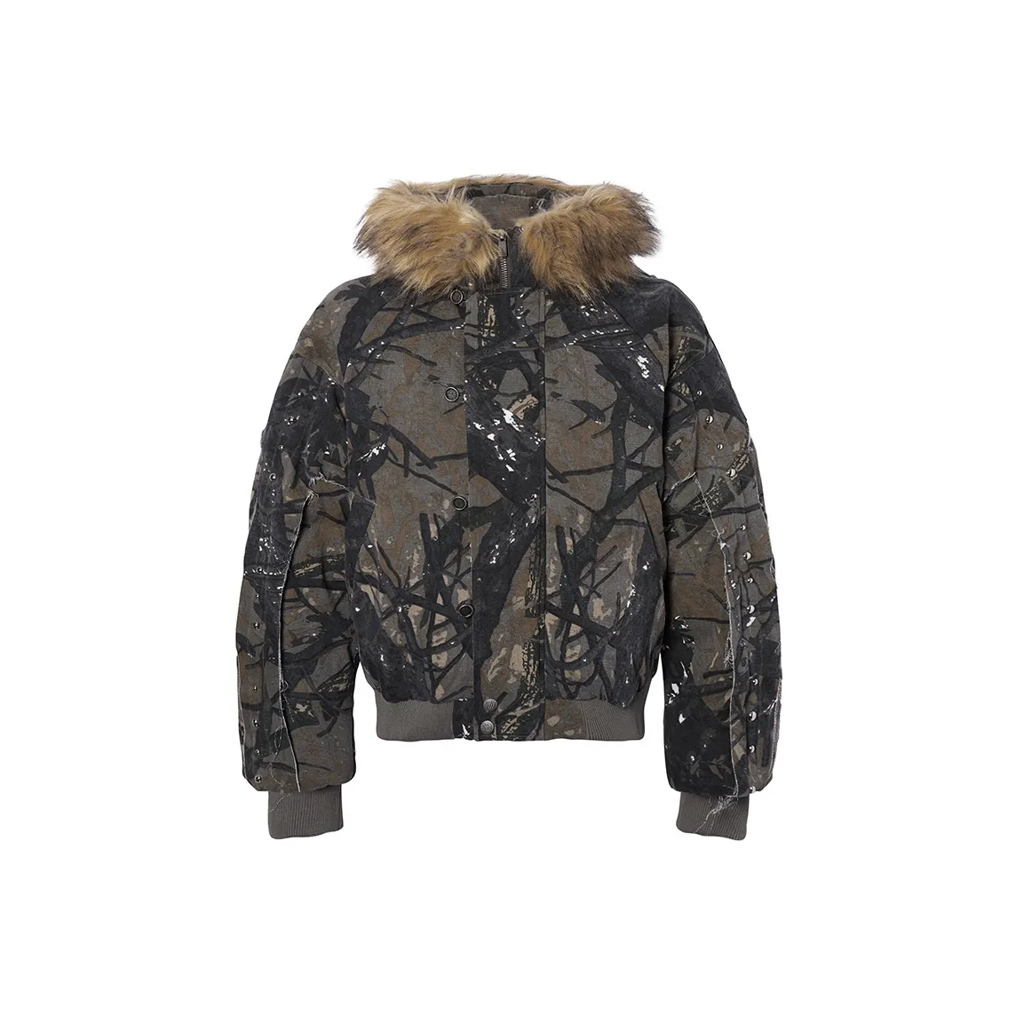 ROCAWEAR Пуховик Унисекс Камуфляж Серый