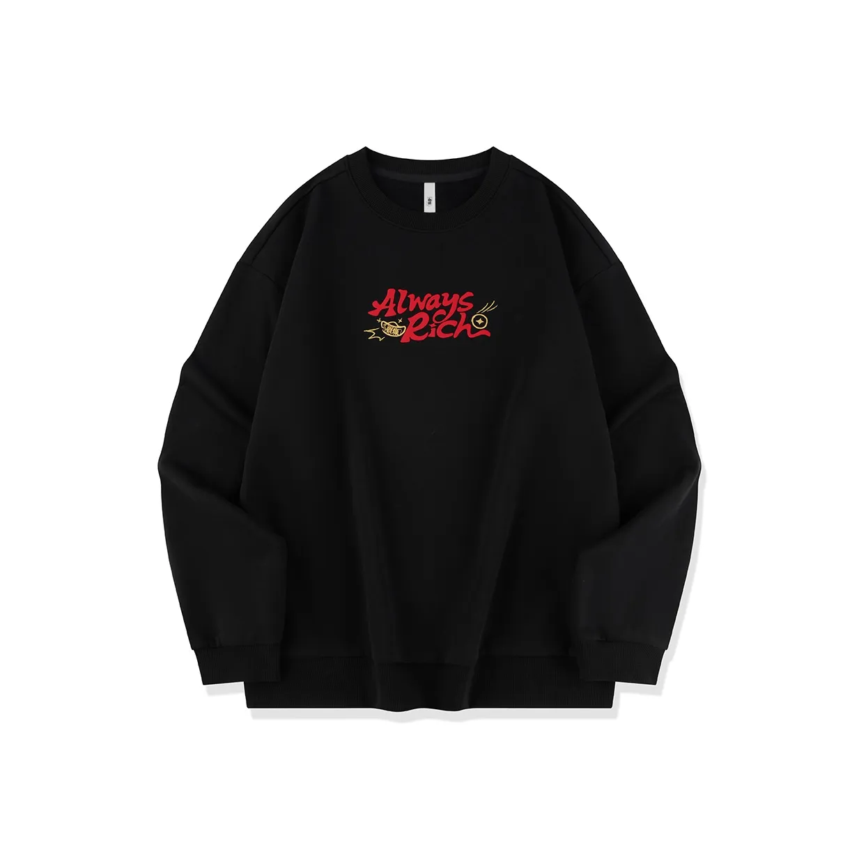 QIAODAN Get Rich Every Day Толстовка Мужская Черная