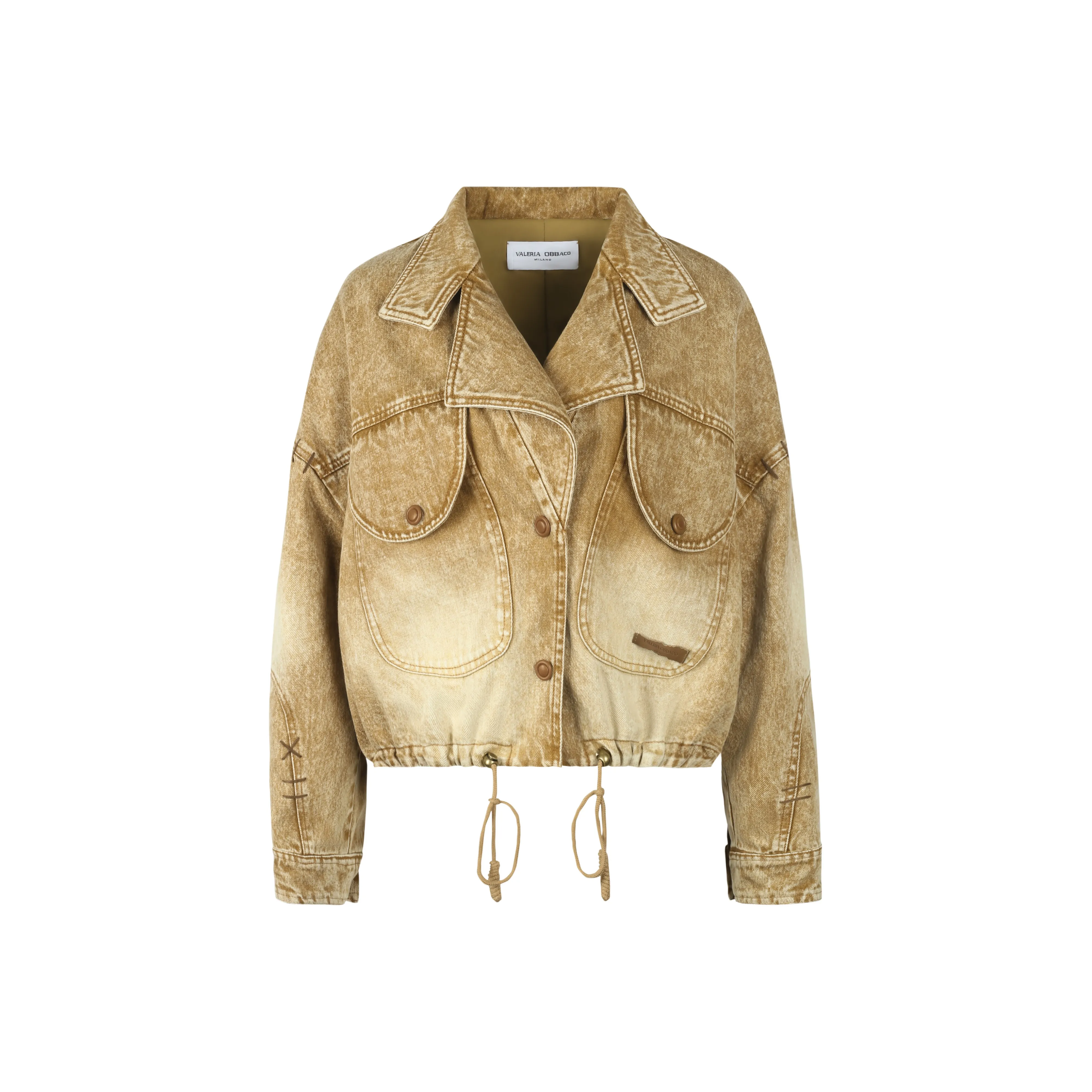 Valeria Obbaco Denim Jacket Unisex Khaki