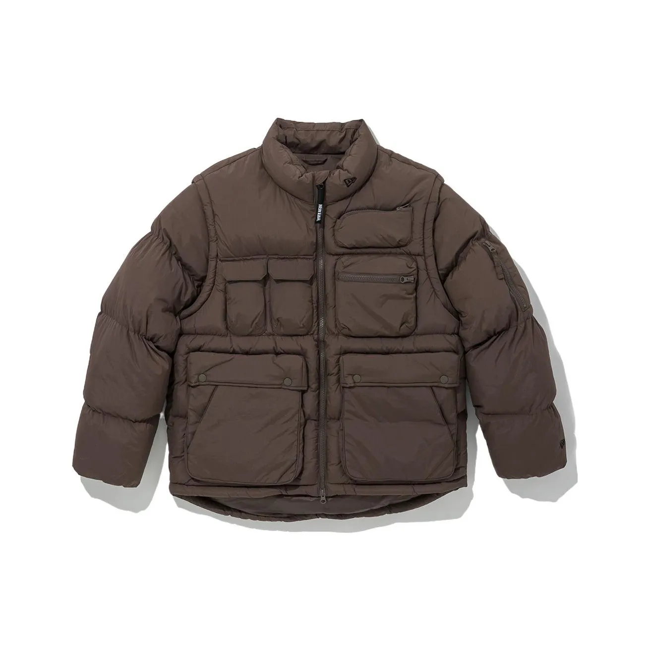 New Era Puffer Jackets Unisex Brown