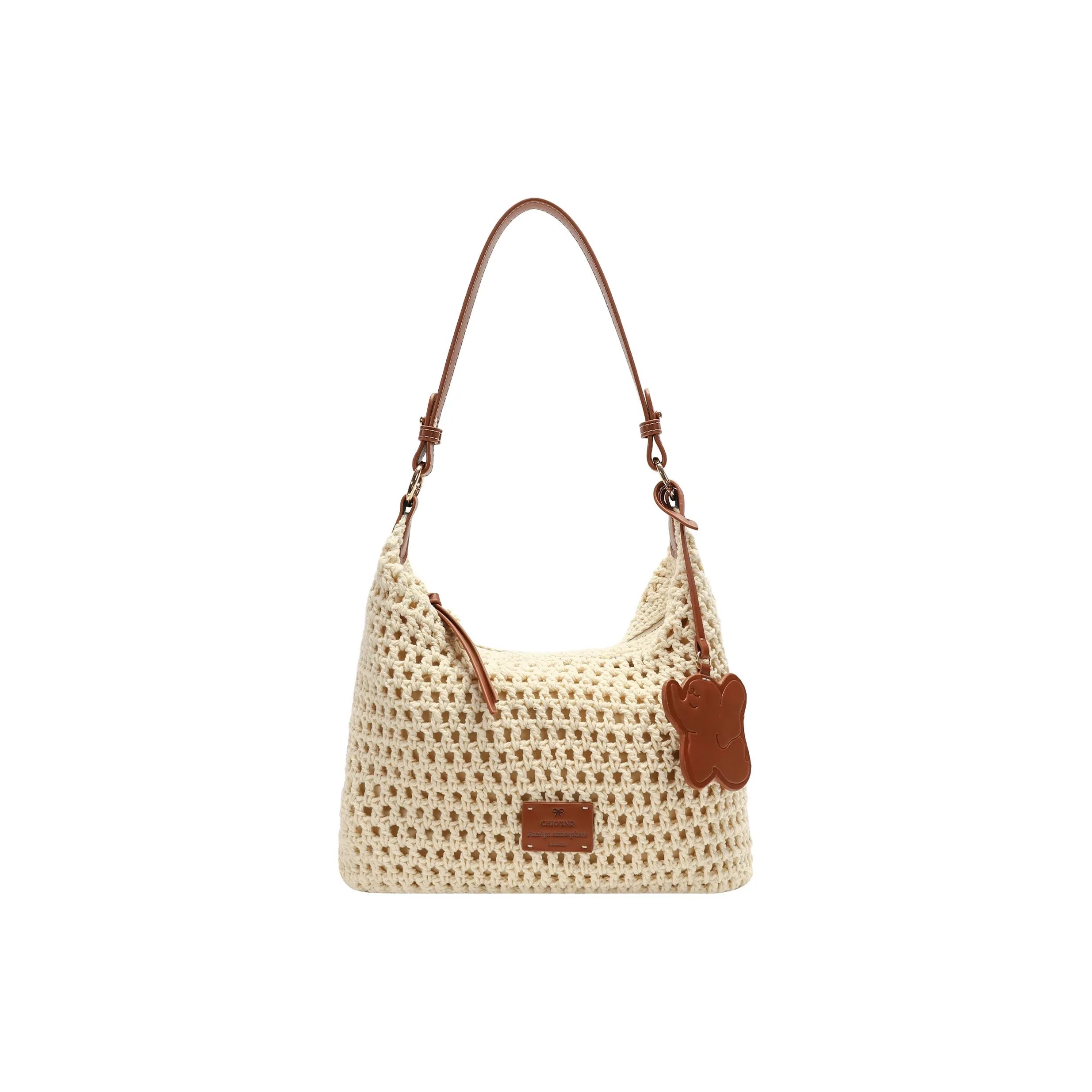 PAYOT Linen Weaving Shoulder Bag Standard Women's Beige Apricot