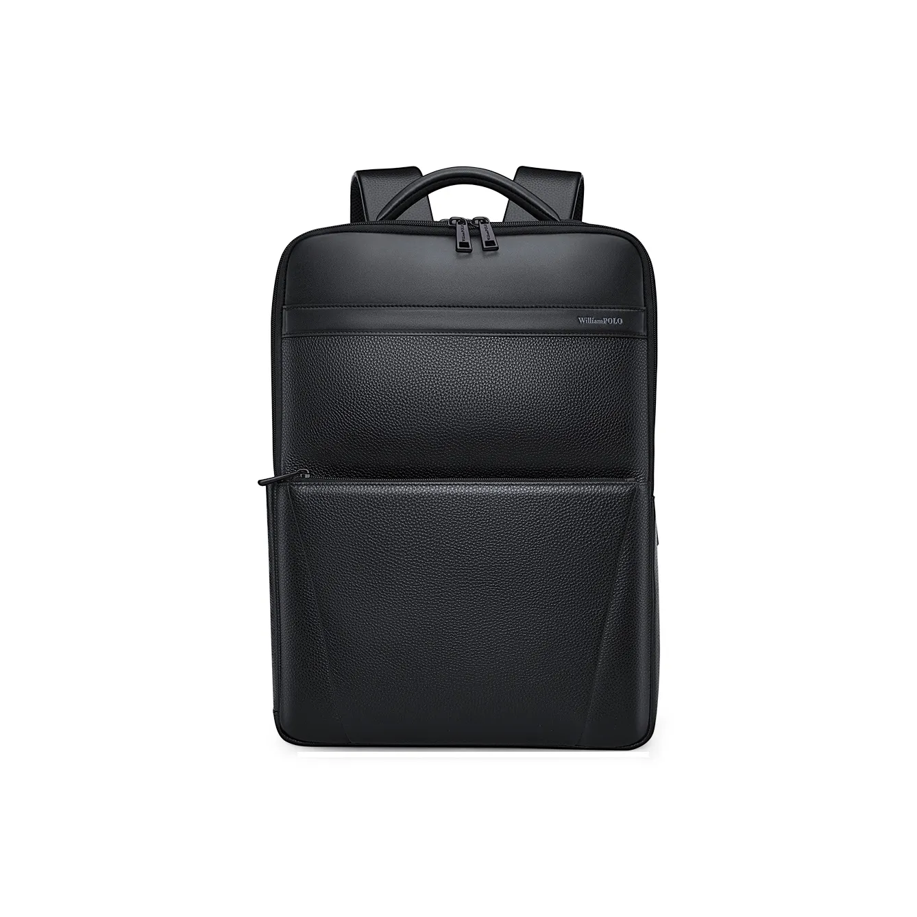 WilliamPOLO Рюкзак из коровьей кожи стандартный мужской черный
