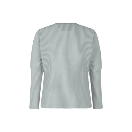 Homme Plissé Issey Miyake Серо-голубые Мужские Рубашки