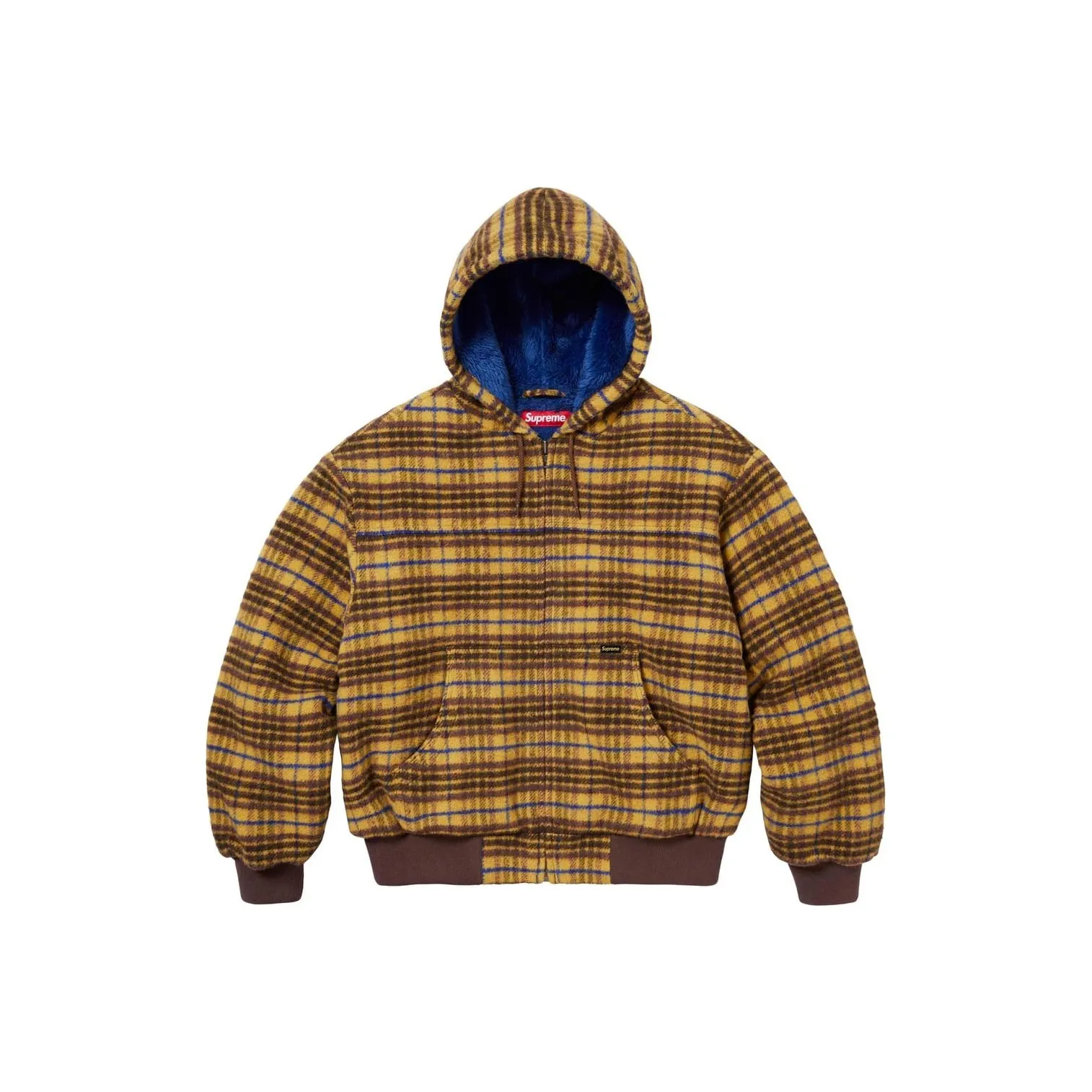 Supreme Plaid Wool Hooded Work Jacket