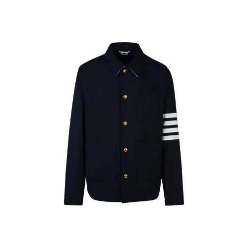 THOM BROWNE Мужские куртки морского синего цвета