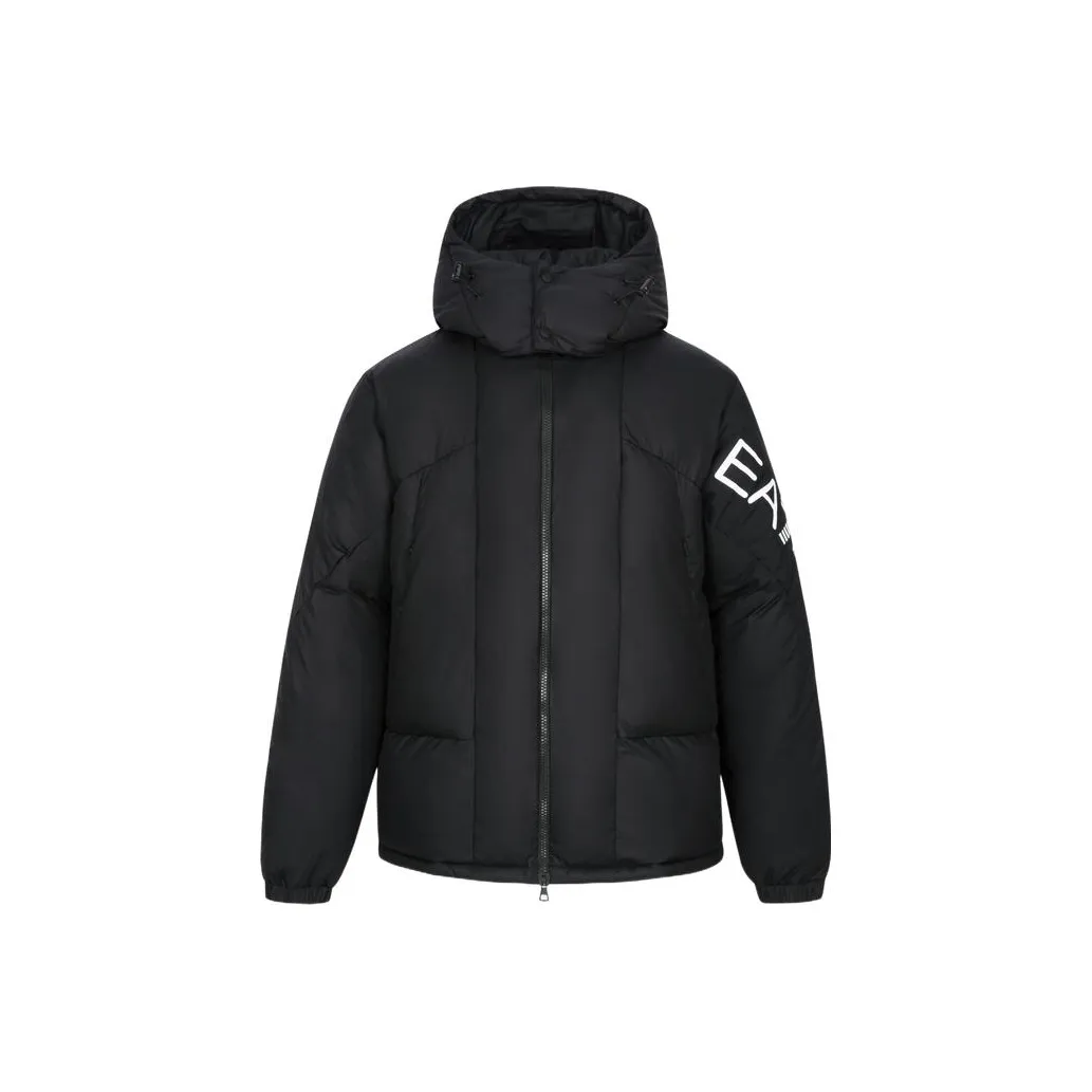 EMPORIO ARMANI EA7 FW22 Хлопковый пуховик Мужской Черный