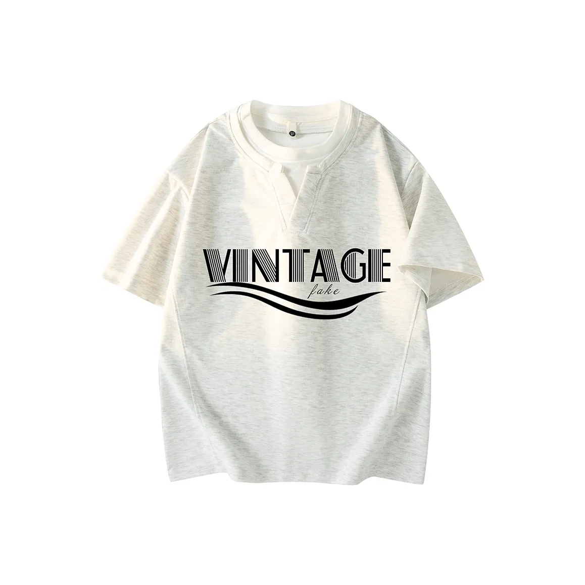 FAKE VINTAGE T-Shirt Унисекс Серый