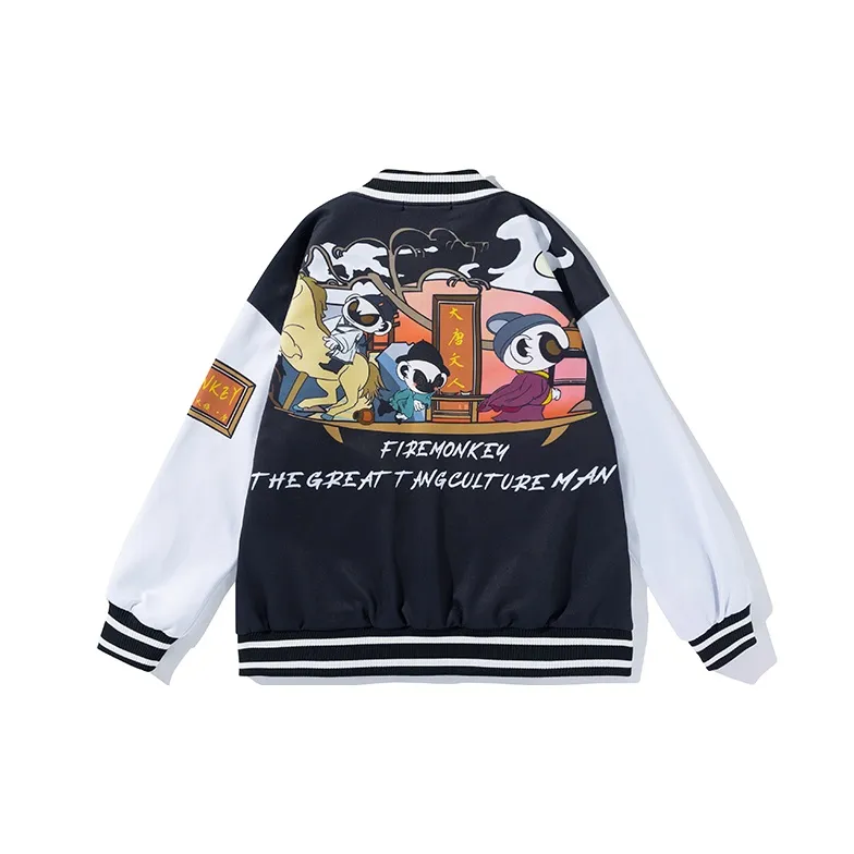 FireMonkey Baseball Jerseys Unisex Black/White