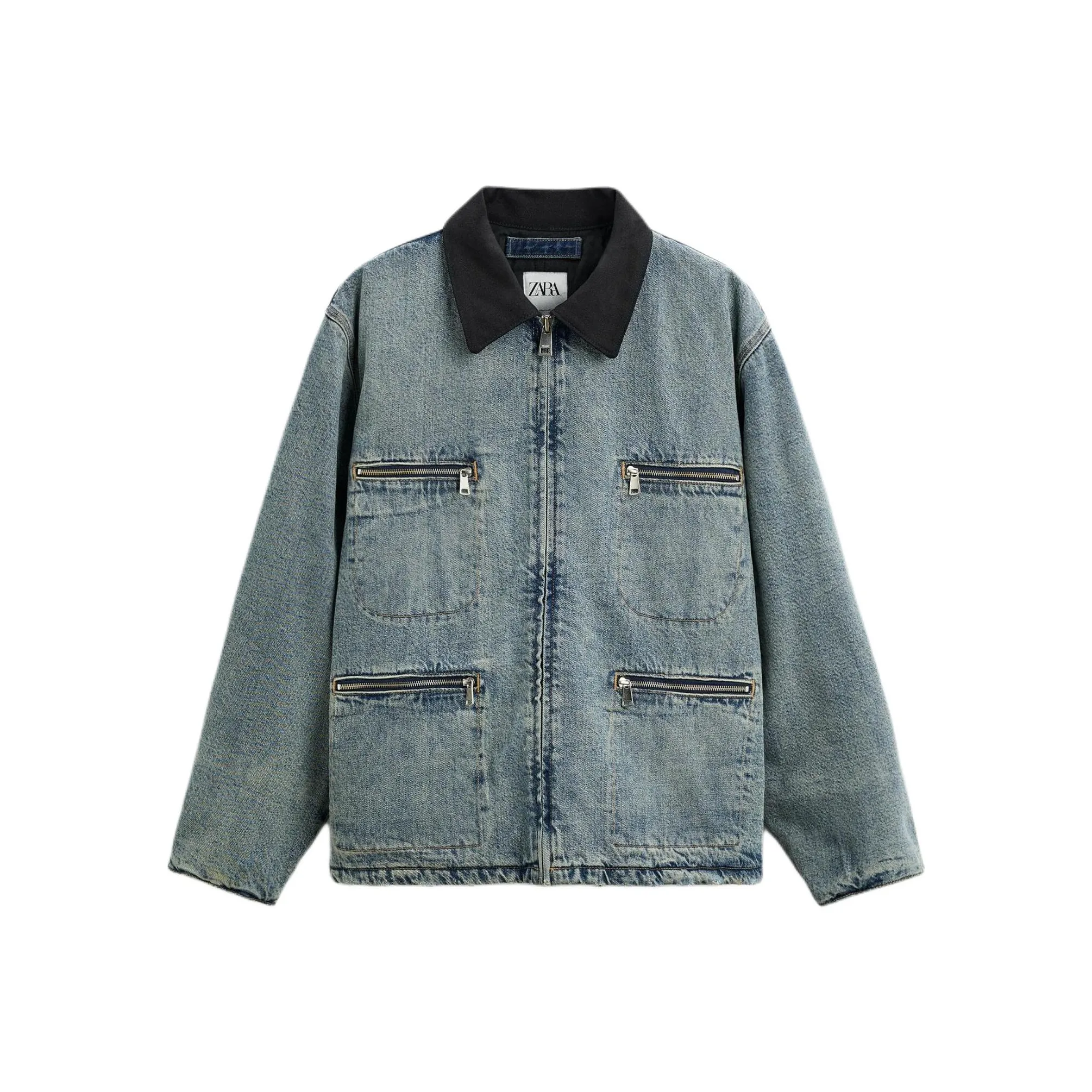 ZARA Denim Куртка Мужская Светло-Синяя