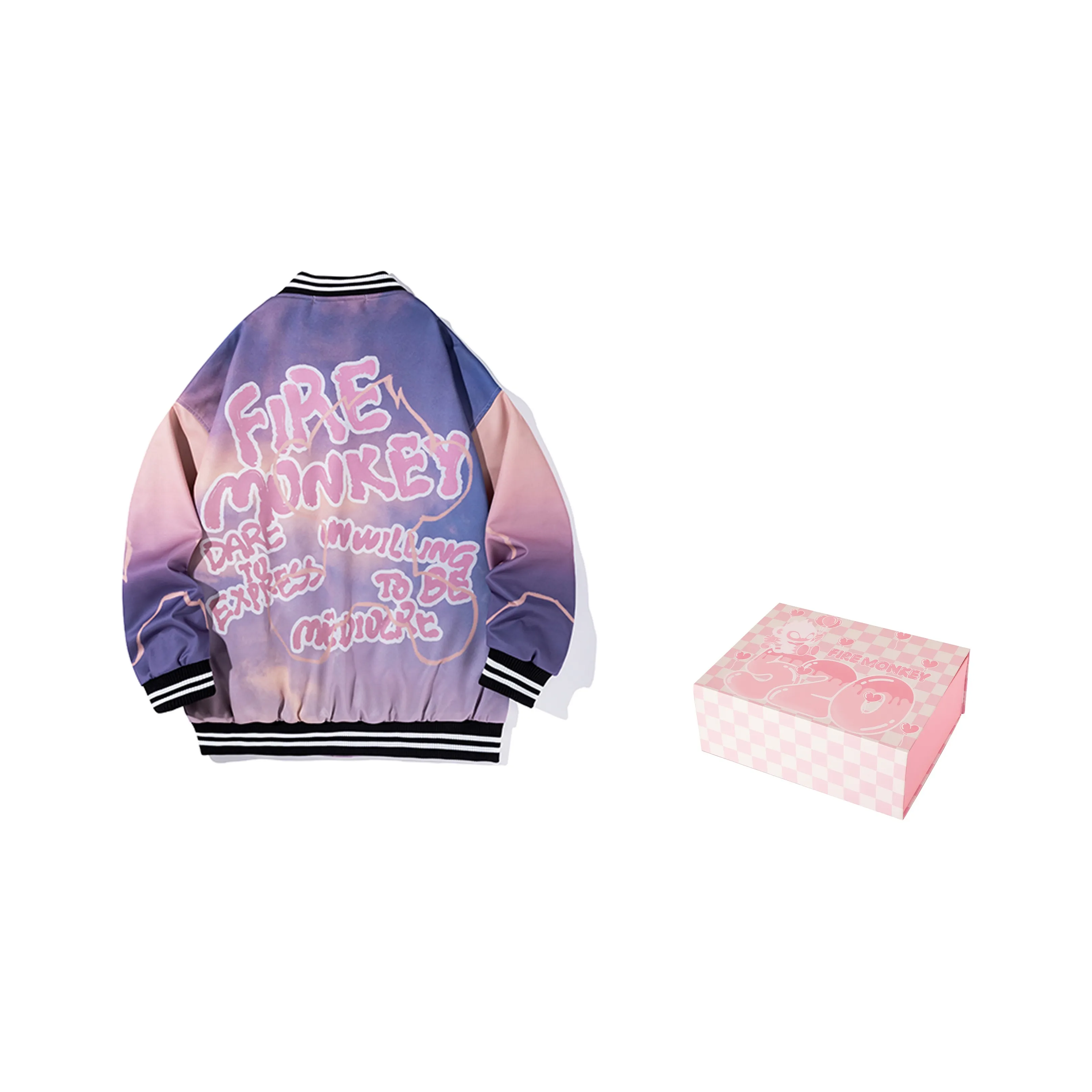 FireMonkey Baseball Jacket Unisex Friend Couple's Version