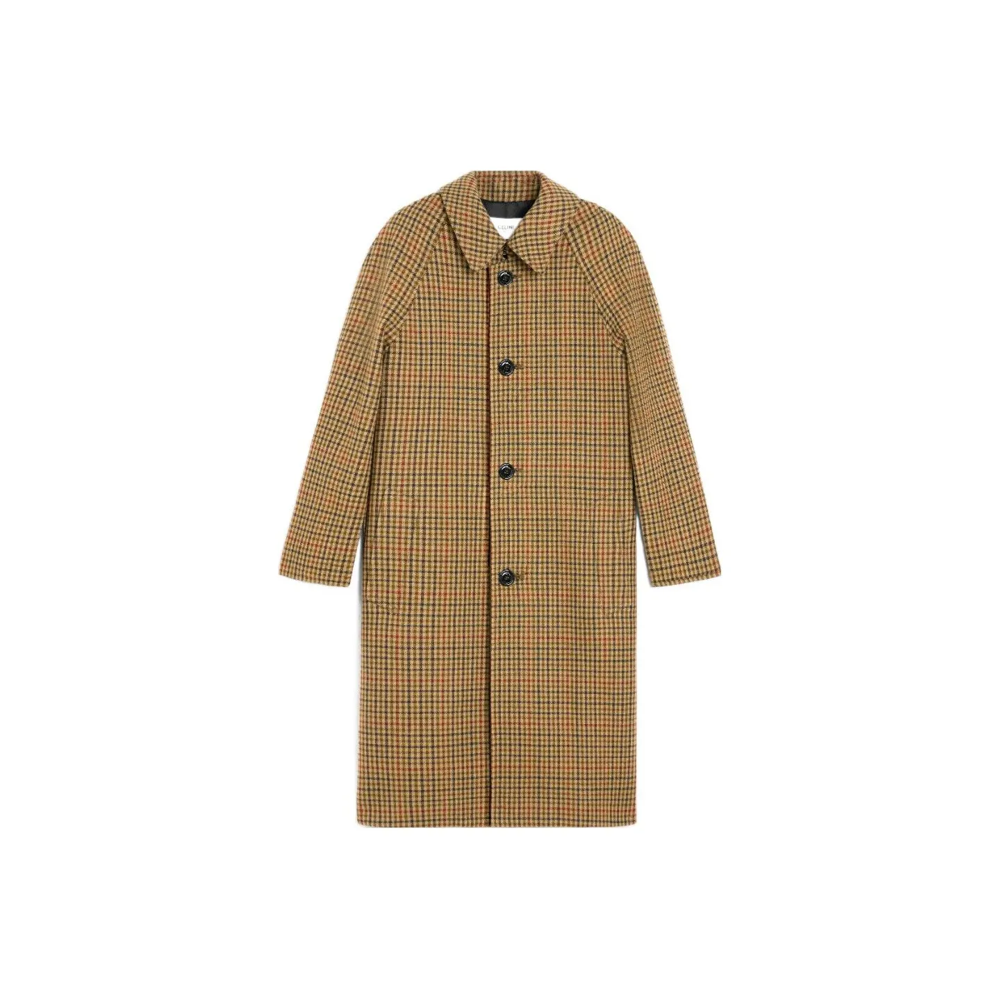 CELINE Mac Coat In Checked Wool