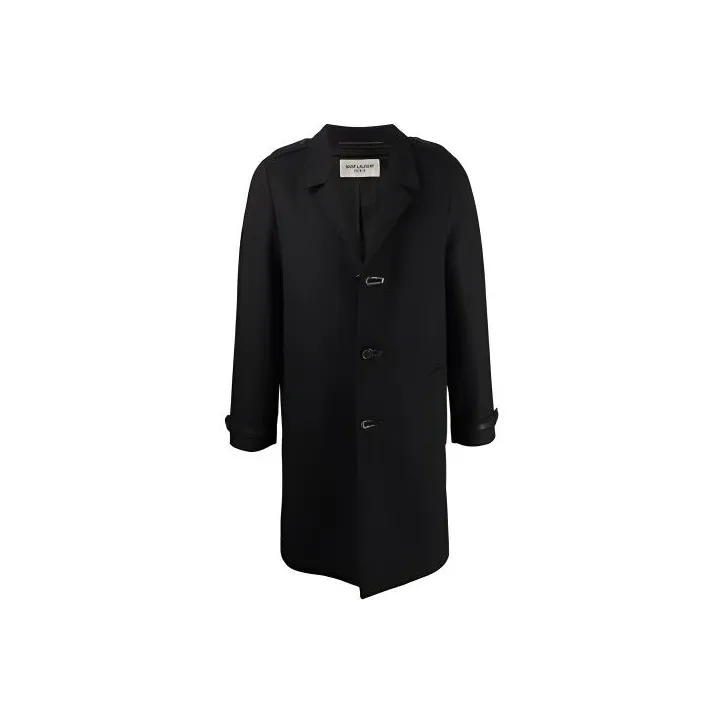 SAINT LAURENT FW21 Men Wool Single Breasted Coat Black