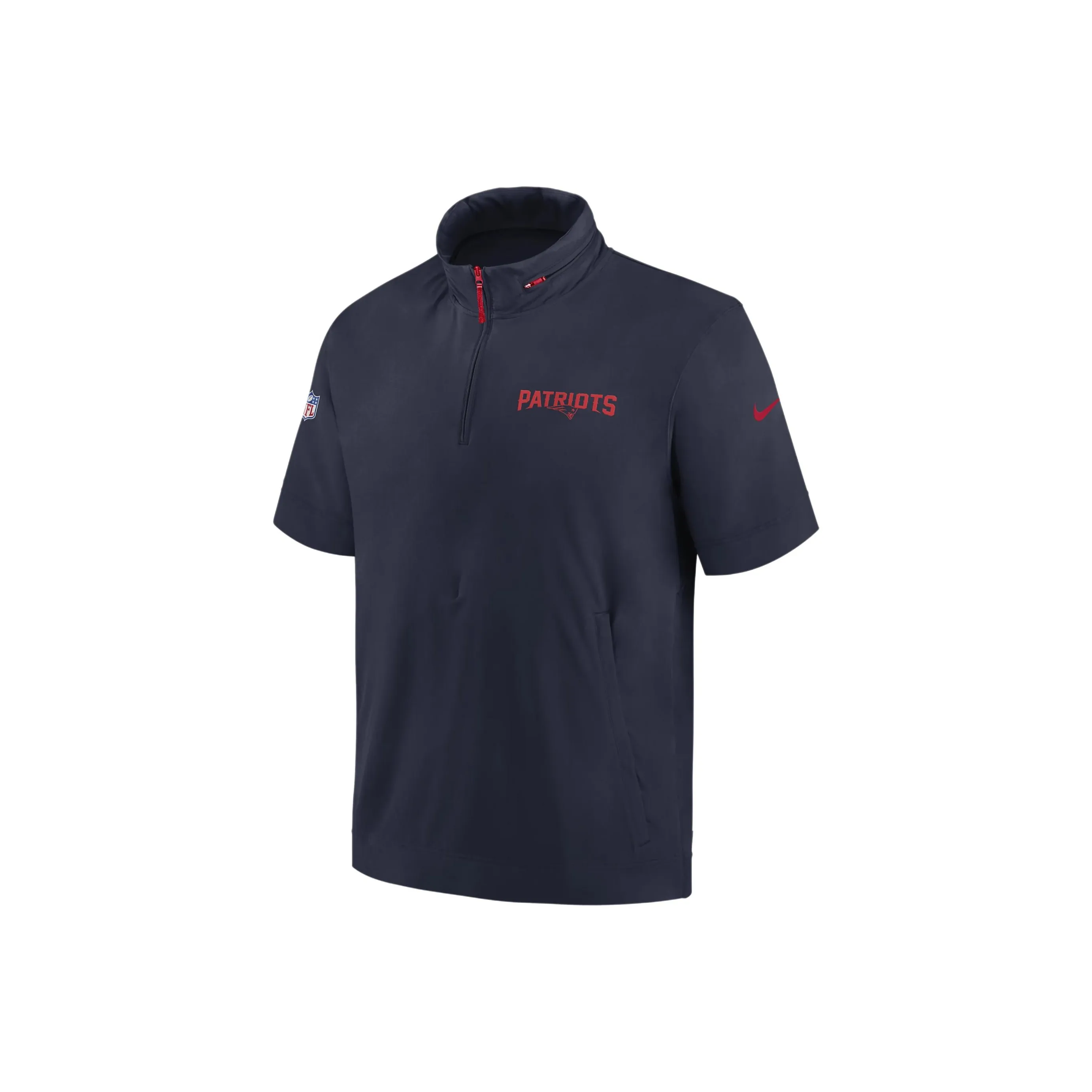 Nike New England Patriots Sideline Coach Men's Nike Nfl 1/2 Zip Short Sleeve Hooded Jacket