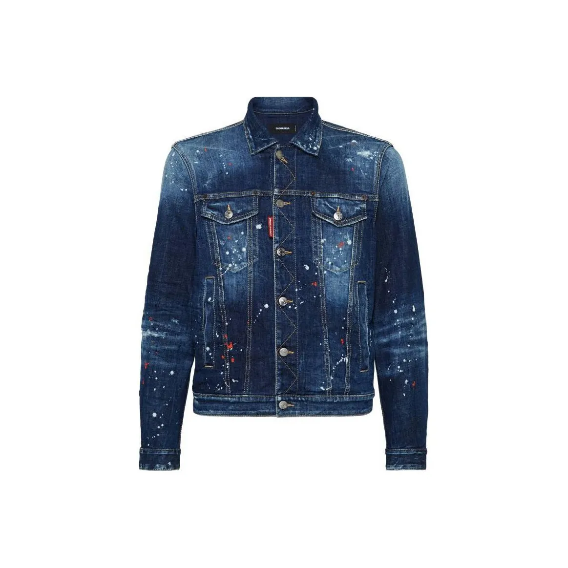 Dsquared2 Dan Paint Splattered Denim Jacket