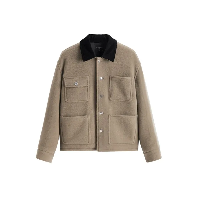 PEACEBIRD MEN Jackets Coats Unisex Coffee Yellow