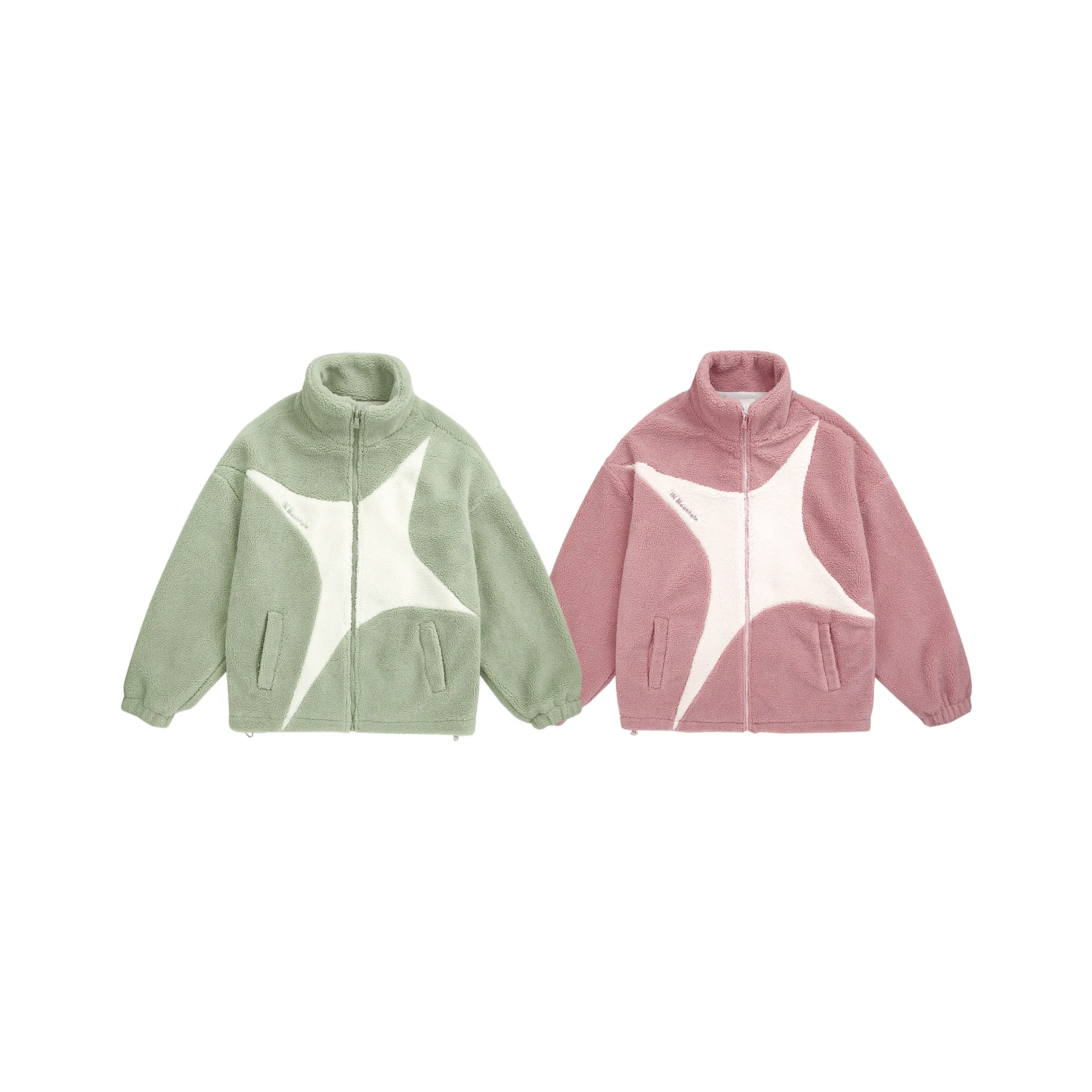Guuka 2 шт Зеленый+Розовый Унисекс Куртки