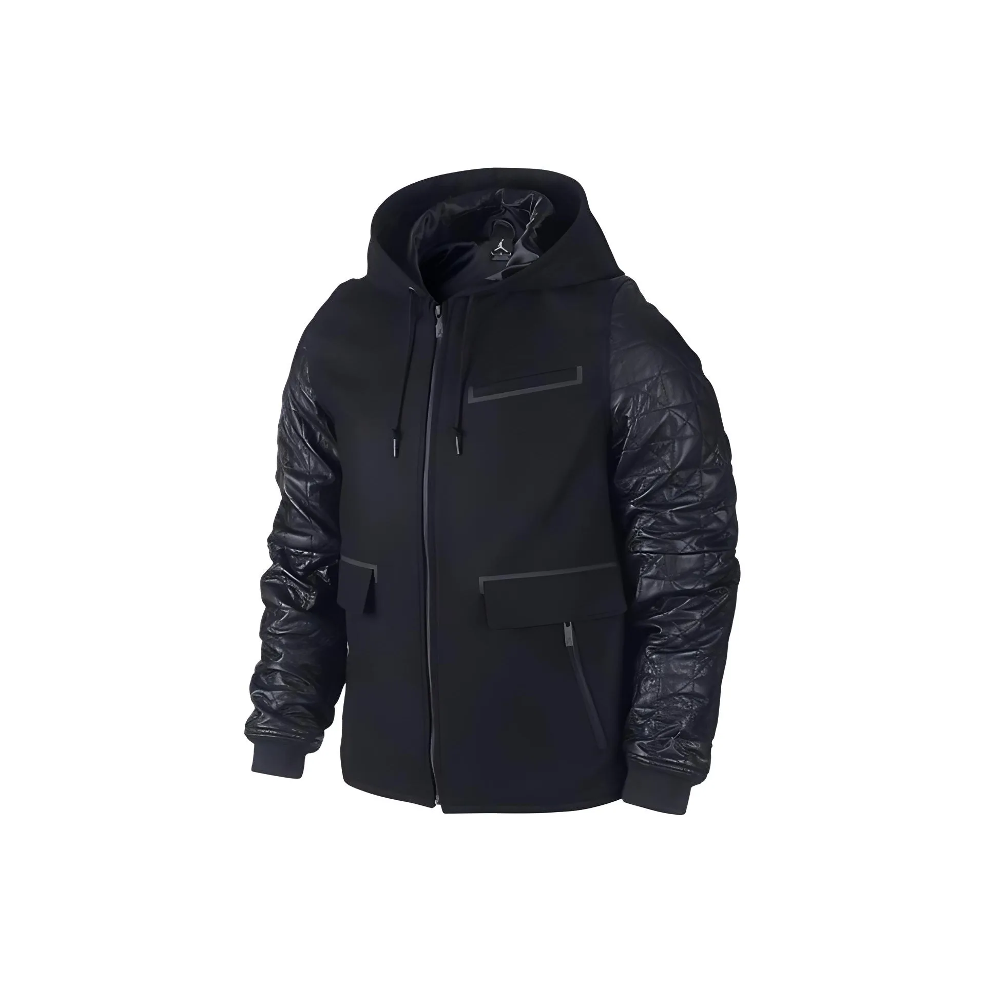 Jordan Air Jordan XI Leather Letterman Jacket Men's Black