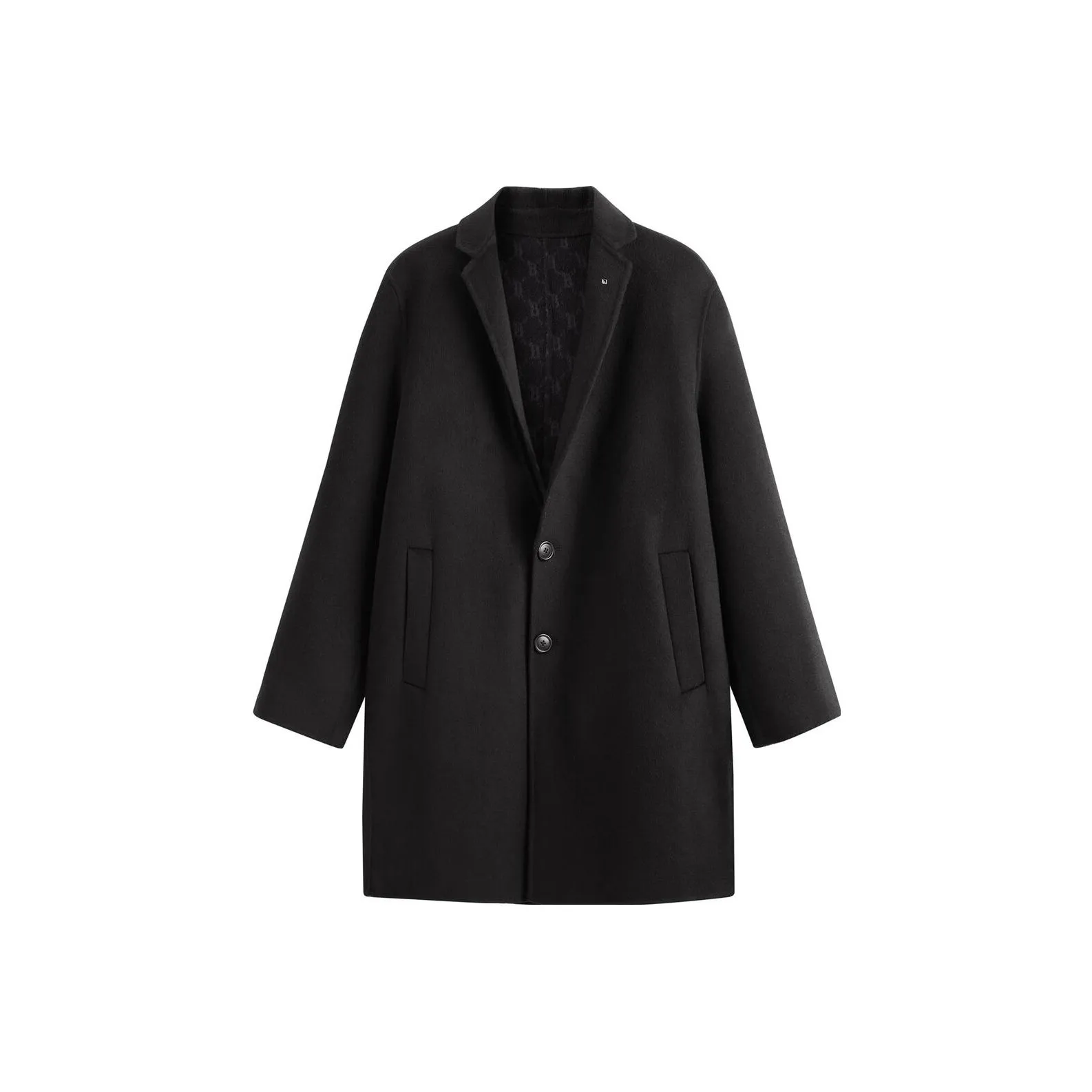 PEACEBIRD MEN Черное мужское пальто