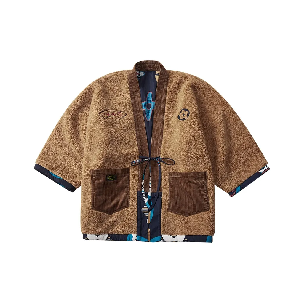 WAYNEXZAVIER Velvet feel Coat Men's Mandarin Orange Yellow